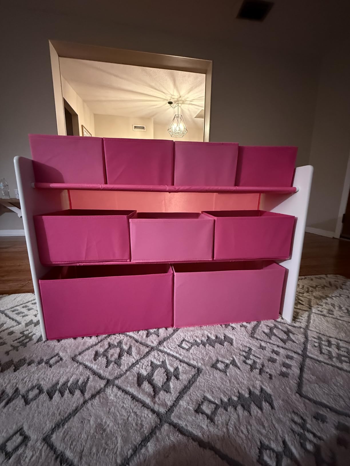 Delta Children Deluxe Multi-Bin Toy Organizer with Storage Bins, White/Pink Bins customer photo 2