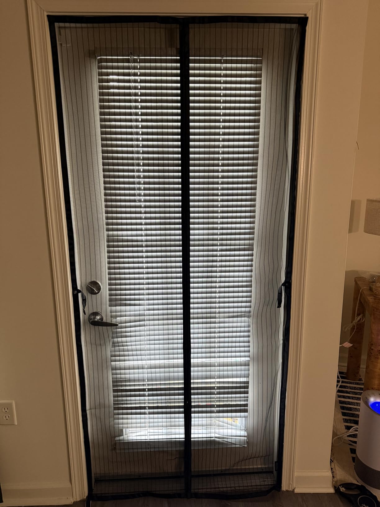 AUGO Magnetic Screen Door - Self Sealing, Heavy Duty, Hands Free Mesh Partition Keeps Bugs Out - Pet and Kid Friendly - Patent Pending Keep Open Feature - 38 Inch x 83 Inch customer photo 2