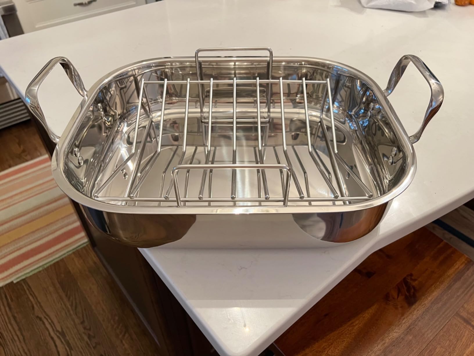 Cooks Standard Classic 16 x 13 Inch Stainless Steel Roaster Pan with V-Shaped Rack, Turkey Roasting Pan with Rack, Large Capacity, Oven and Dishwasher Safe customer photo 2