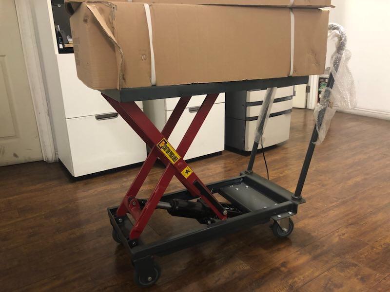Hydraulic Scissor Lift Table Cart, 500 lb. Cap, 27.75