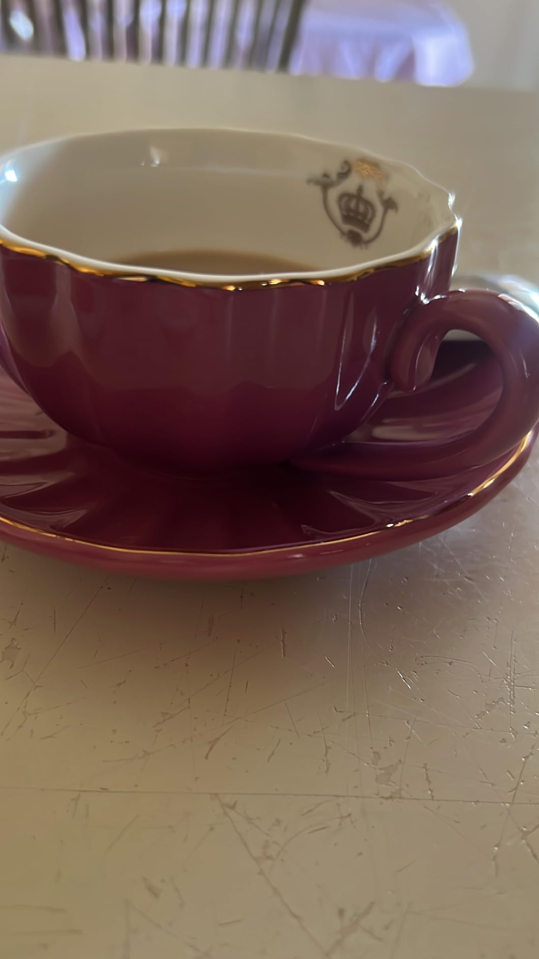 Porcelain Tea Sets British Royal Series, 8 OZ Cups & Saucer Service for 6, with Teapot Sugar Bowl Cream Pitcher Teaspoons and tea strainer for Tea/Coffee, Pukka Home (Pure White) customer photo 2