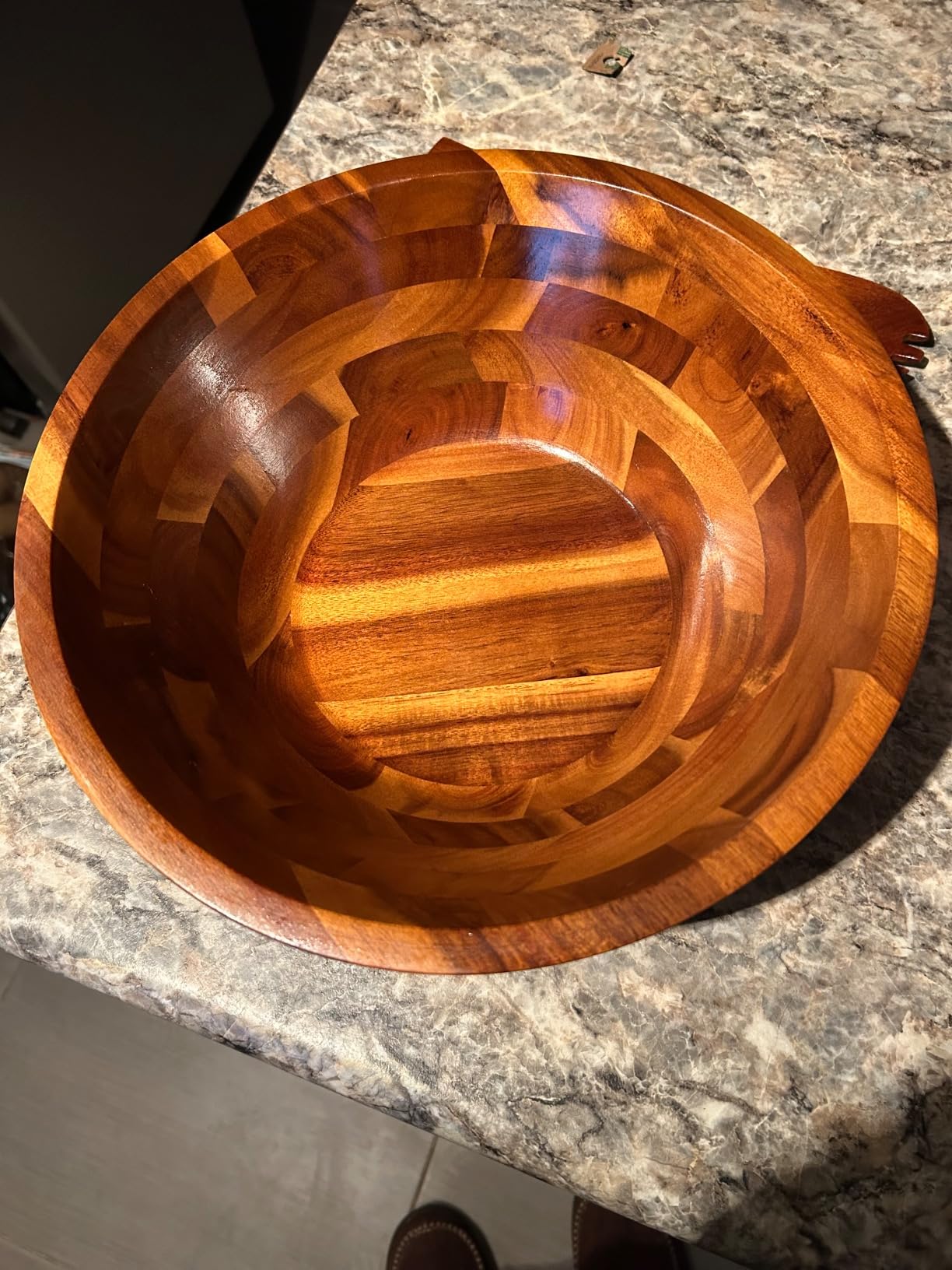AIDEA Salad Bowls, Wooden Salad Bowls Set, Large Acacia Wood Serving Bowl for Fruits, Salad, 12.5