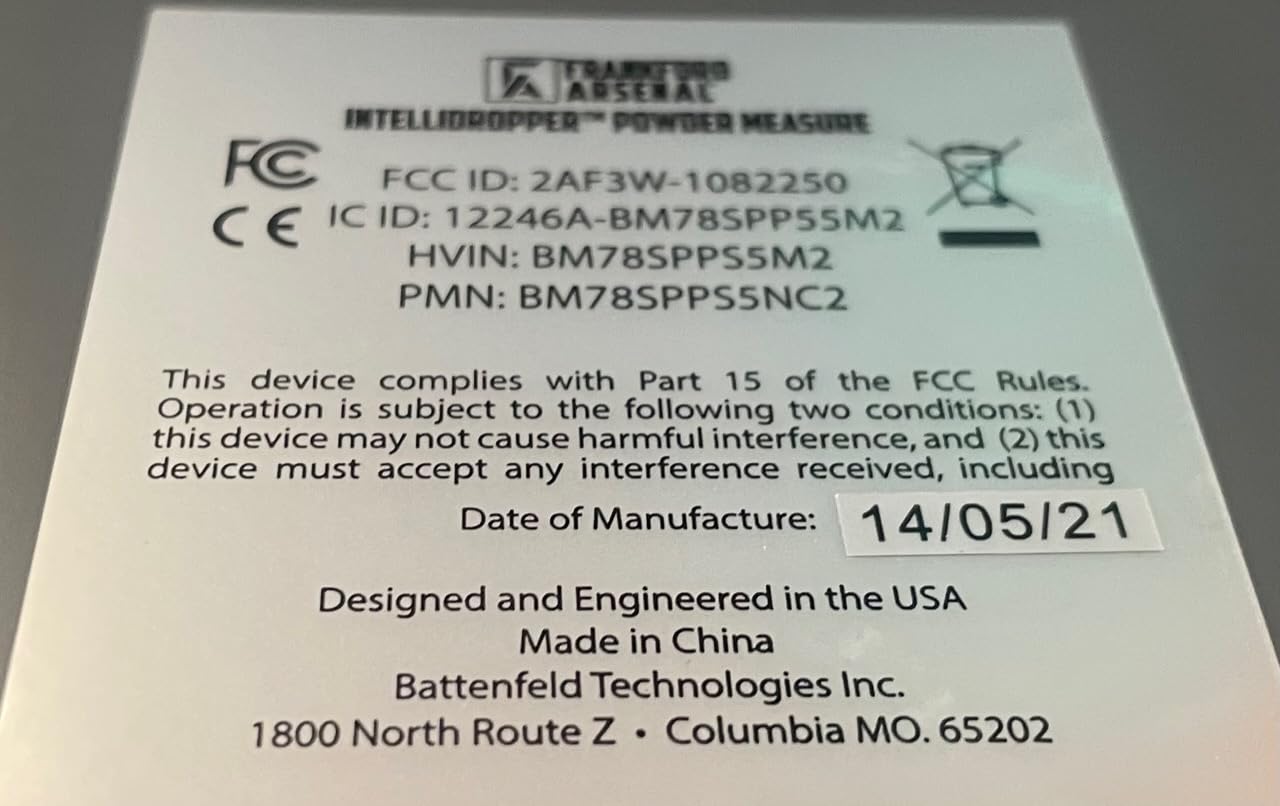 Frankford Arsenal Intellidropper Electronic Powder Measure with LCD Display and Free Reloading Database App customer photo 1