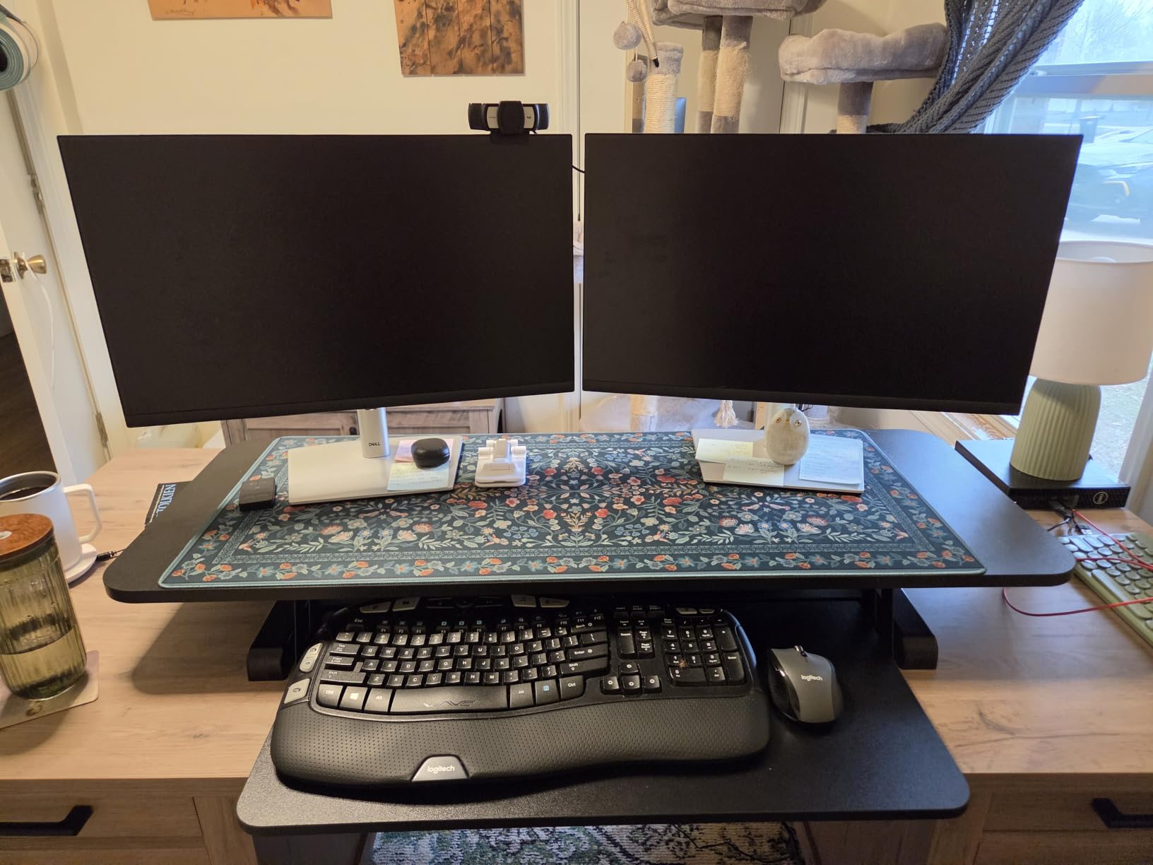TechOrbits Standing Desk Converter-32-inch Height Adjustable, MDF Wood, Sit Riser-Black, 32