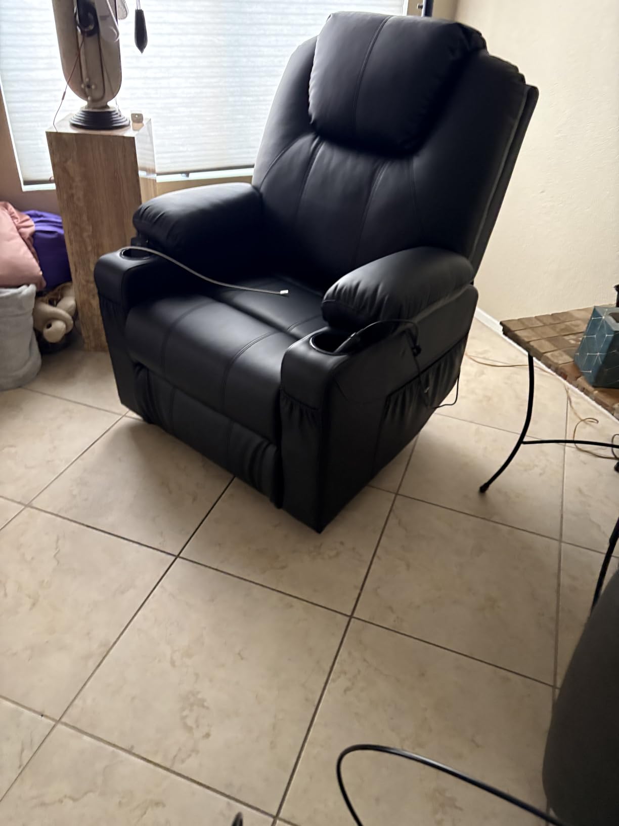 MCombo Power Lift Recliner Chair for Elderly, Heat and Massage 7040(Medium) | FSC & OEKO-TEX Certified, Multiple Sizes, USB&Type C Charging Port, Cup Holders, Side Pockets, Faux Leather customer photo 2