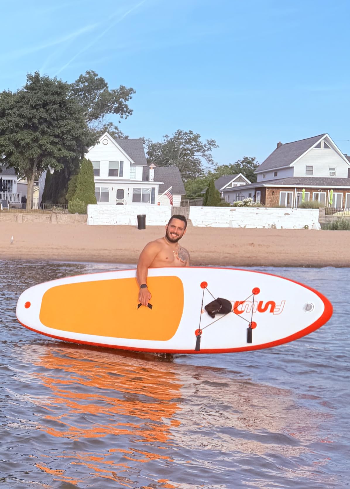 FunWater Inflatable Stand Up Paddle Board with Beginners SUP Accessories | 10'6'' SUP, Anti-Slip EVA Deck, Versatile Yoga/Big Fin Inflatable Paddle Boards for Adults & Youth of All Skill Levels customer photo 2