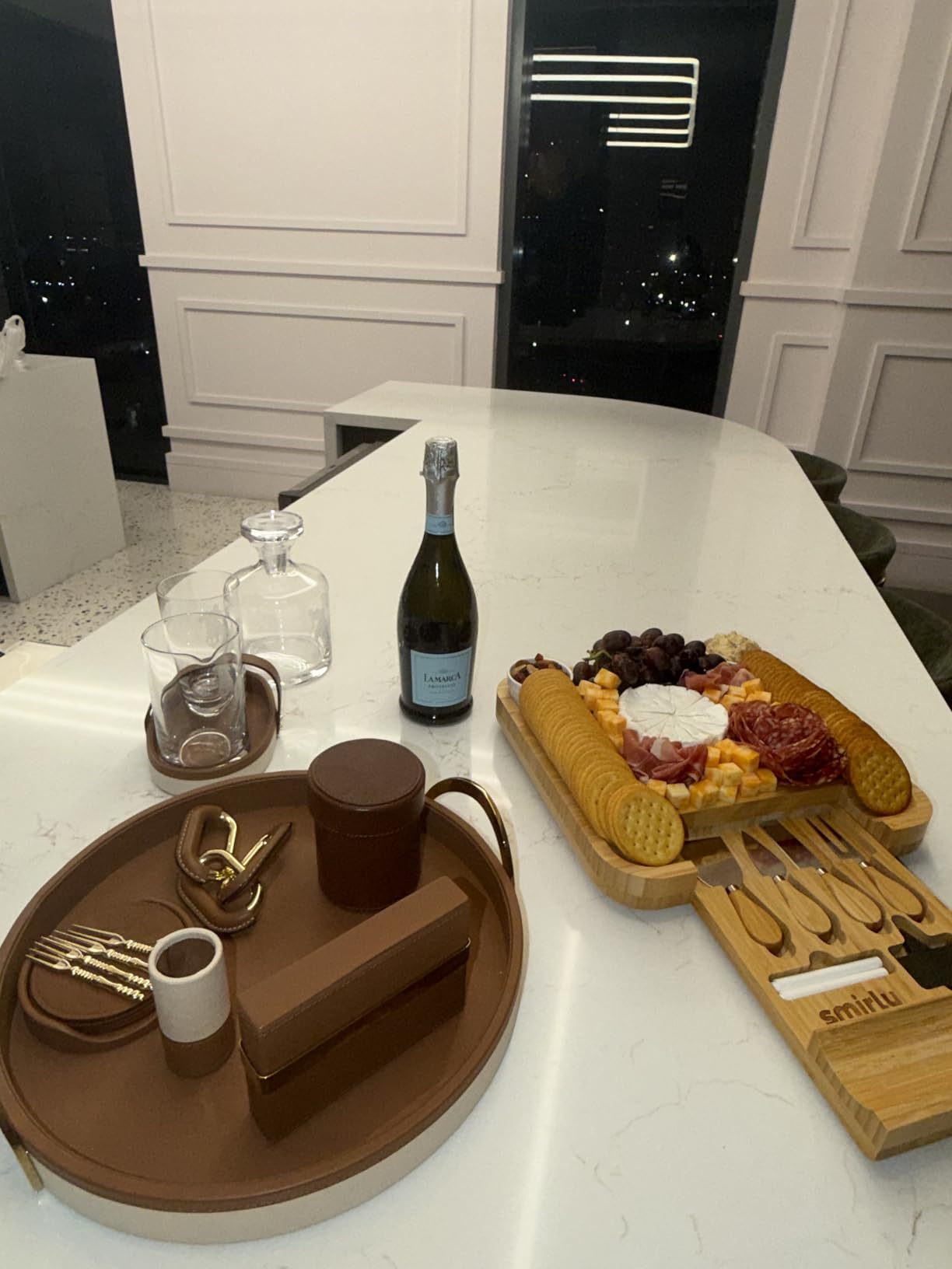 SMIRLY Charcuterie Large Bamboo Cheese Board Set for Serving - House Warming Gifts for New Home, Wedding, Bridal Shower & Birthday, for Women customer photo 1