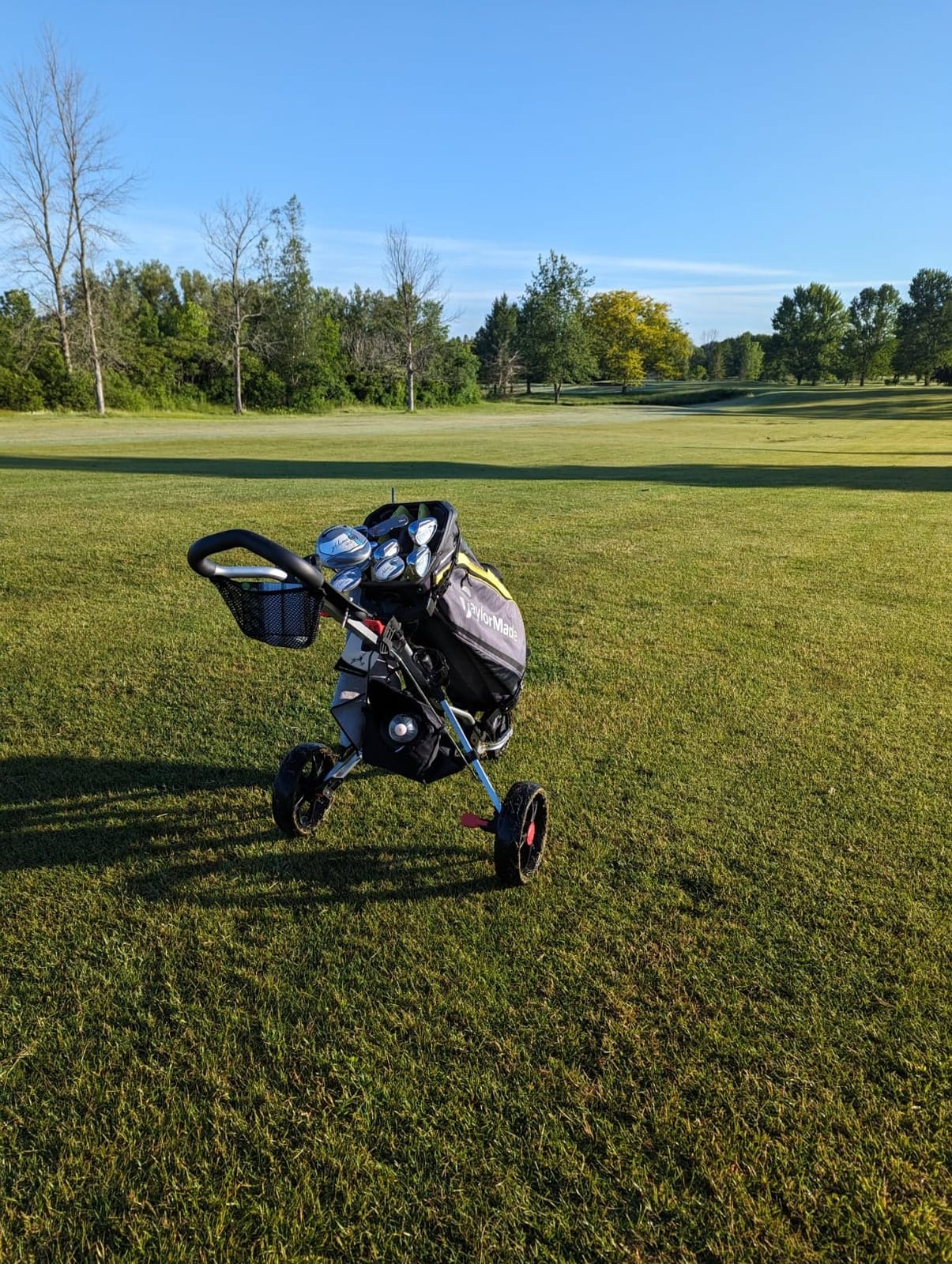 Caddytek CaddyLite 11.5 V3 Golf Push Cart - Lightweight Aluminum 3-Wheel Foldable Golf Bag Cart with Quad-Fold Frame, EVA Wheels, Adjustable Handle, Foot Brake, Mesh Net, Umbrella & Drink Holder customer photo 2