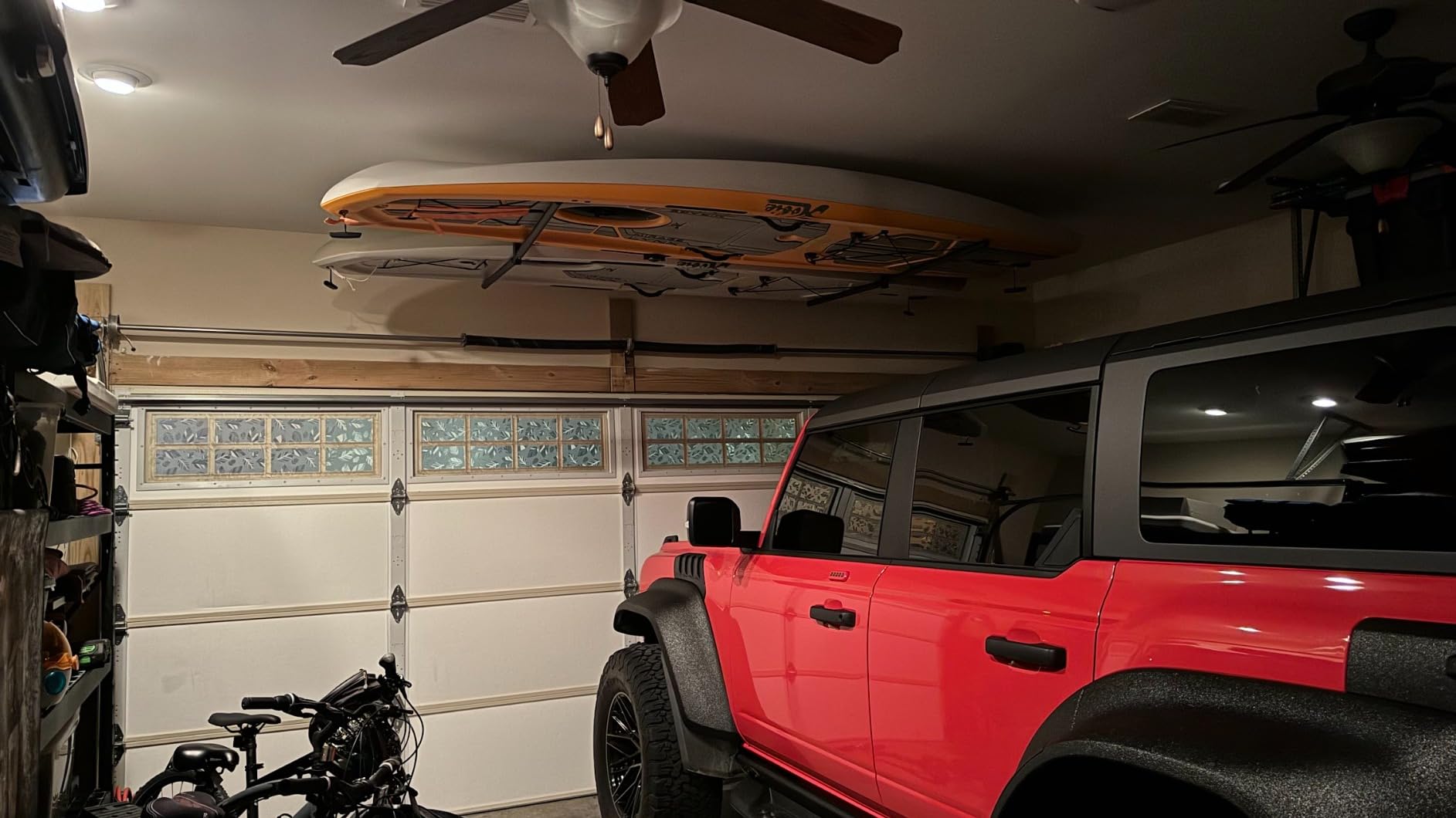 StoreYourBoard Adjustable Kayak Ceiling Rack - Hi Port 2 Garage Ceiling Kayak Hanger | Adjustable Overhead Kayak Storage for Recreational & Touring Kayaks | Garage Organization customer photo 2