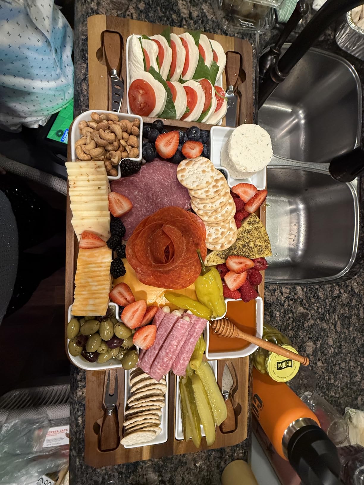 Upgraded Acacia Cheese Board Set, Square Shaped Charcuterie Set, Cheese Platter, Handcrafted Design and Stainless Steel Cutlery Set - Gift for Any Occasion No Engraving customer photo 1