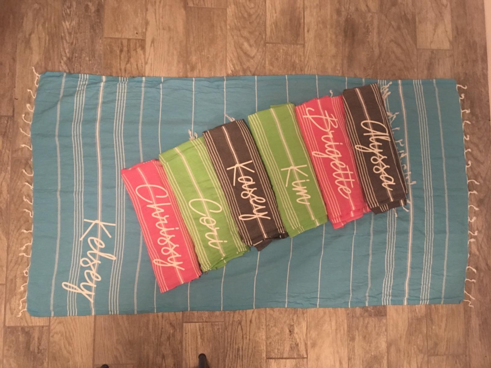 Clotho Turkish Beach Towel Set of 4 - 100% Turkish Cotton, Oversized & Quick Dry - Sand Free Lightweight Travel & Pool Towels with Chair Bands - Giftable Clear Carry Case - Made in Türkiye customer photo 2