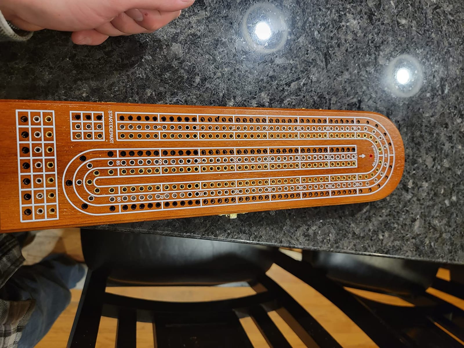 Juegoal Wood Cribbage Board Game Set 3 Tracks with Metal Pegs, Cards, Storage Area customer photo 1