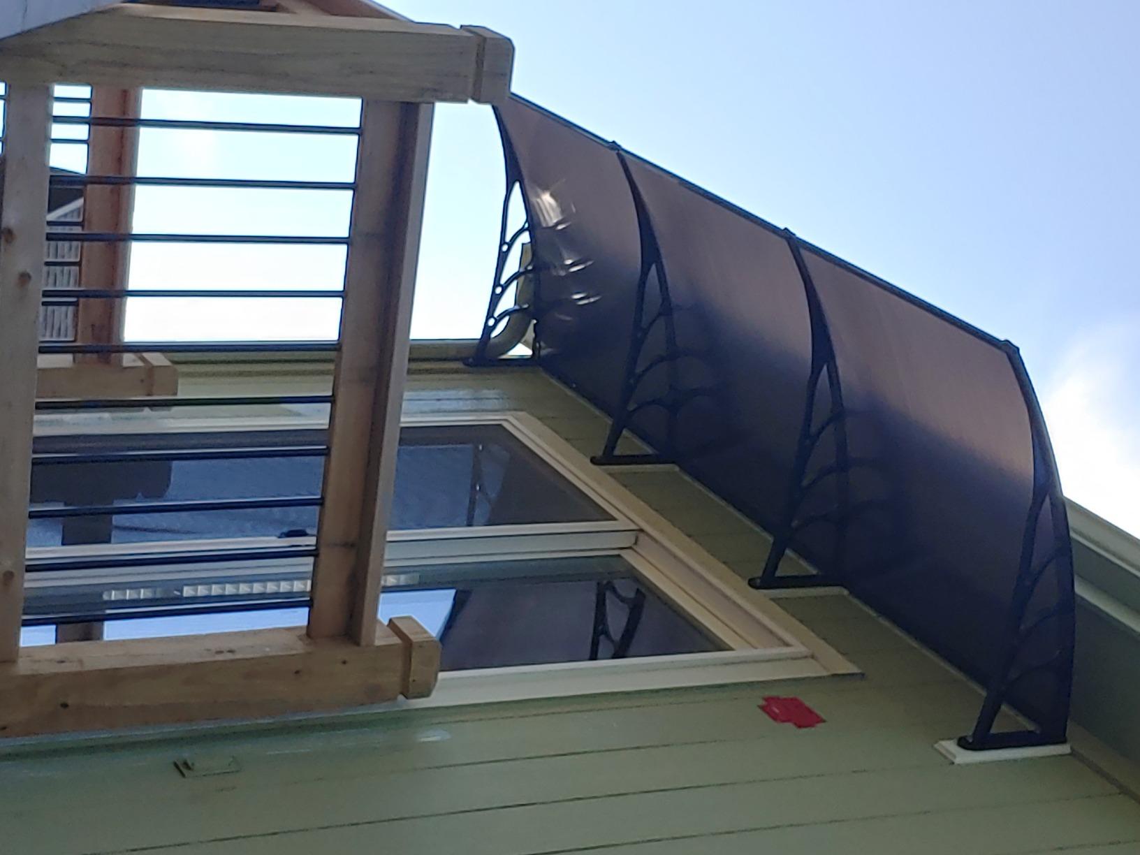 VIVOHOME Polycarbonate Window Door Awning Brown 38 Inch x 115 Inch | Awning Canopy Brown with Black Bracket customer photo 2