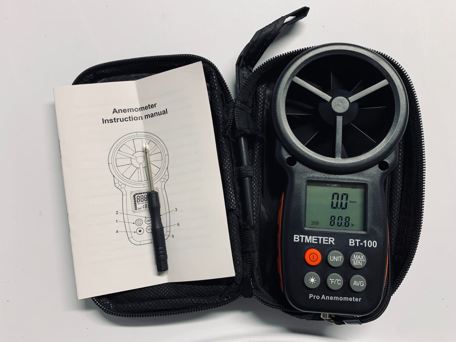 BTMETER BT-100 Handheld Anemometer, Digital Wind Speed CFM Meter Gauge Air Flow Velocity Tester for HVAC Shooting Drone, Wind Chill, 14-113F Wind Temperature customer photo 1