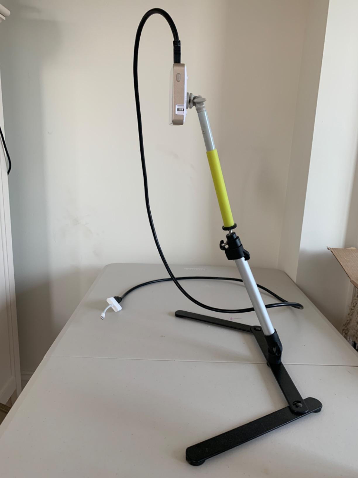 ChromLives Photo Copy Stand Pico Projector Stand with Phone Clamp Overhead Phone Mount Smartphone Compatible Tripod customer photo 2