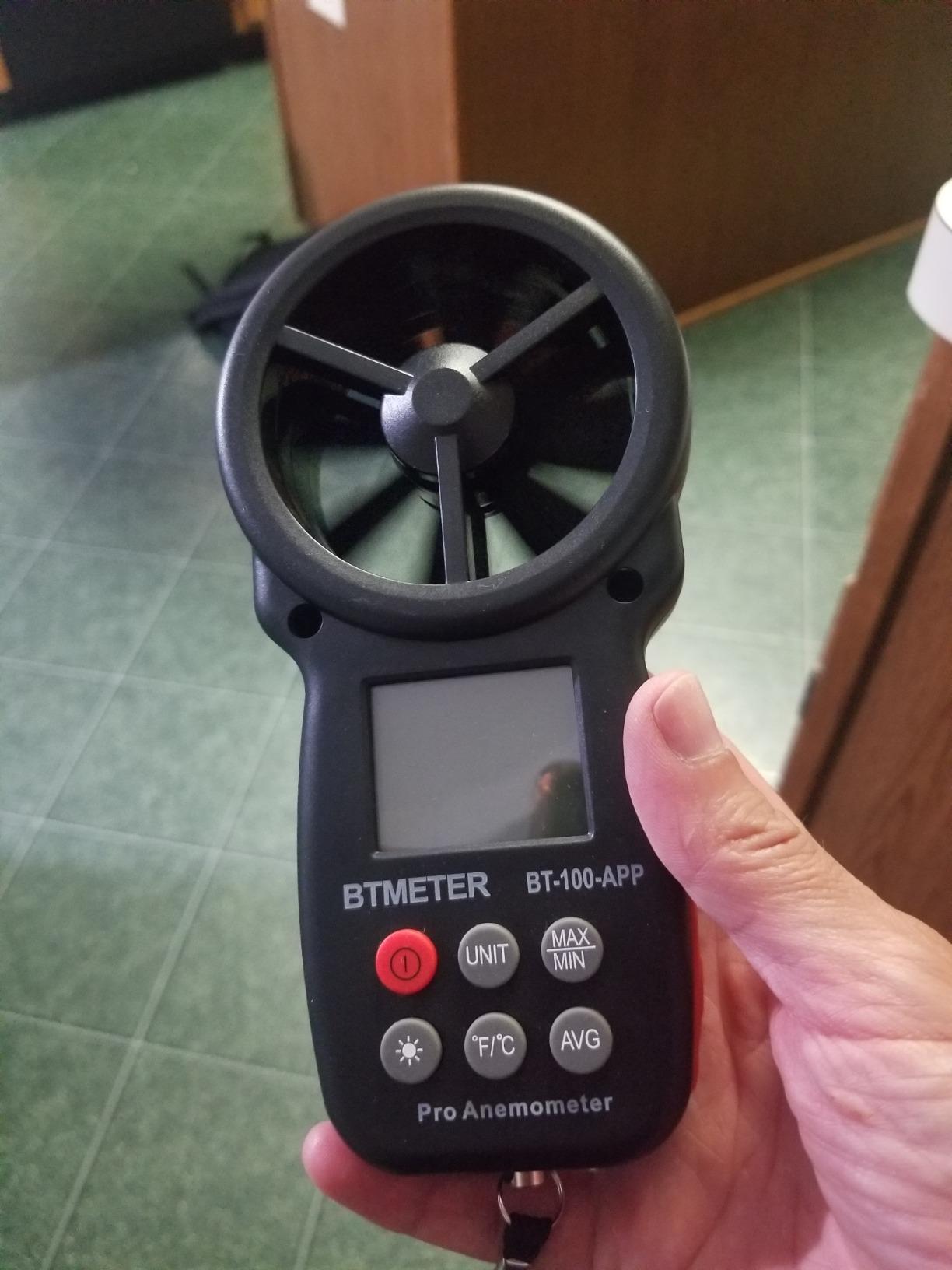 BTMETER BT-100APP Anemometer with Wireless Bluetooth, Digital Handheld Wind Speed Meter for Wind Chill, Air Velocity, Temperature, Vane Anemometer Gauge customer photo 2