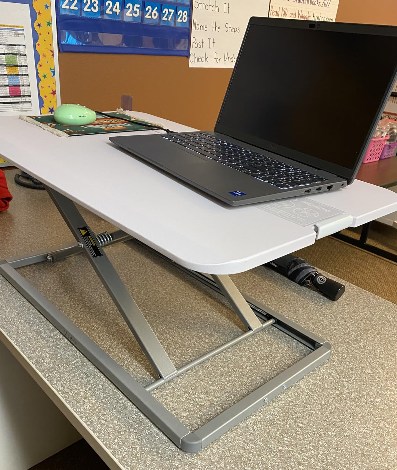 VIVO Black 29 in Single Top Standing Desk Converter, DESK-V000U | Economy, Height Adjustable, Sit Stand Tabletop Monitor and Laptop Riser Workstation, No Assembly Required, Black Frame customer photo 2