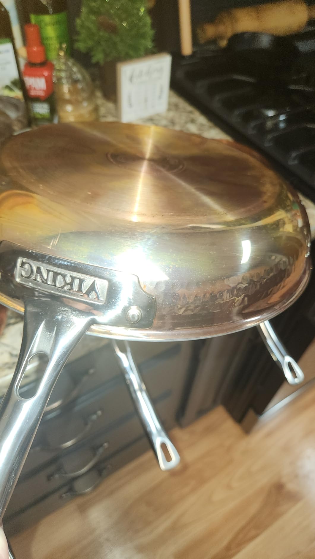 Viking 3-Ply Pots and Pans Set, 10 Piece Copper Kitchen Cookware with Glass Lids, Hammered Copper customer photo 1