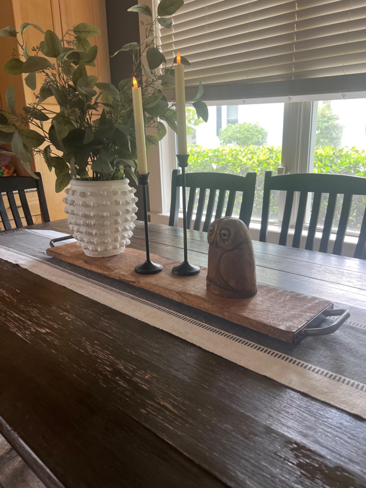 Godinger Wood Serving Tray, Charcuterie Platter Cheese Board with Metal Handles, 40 inch customer photo 2