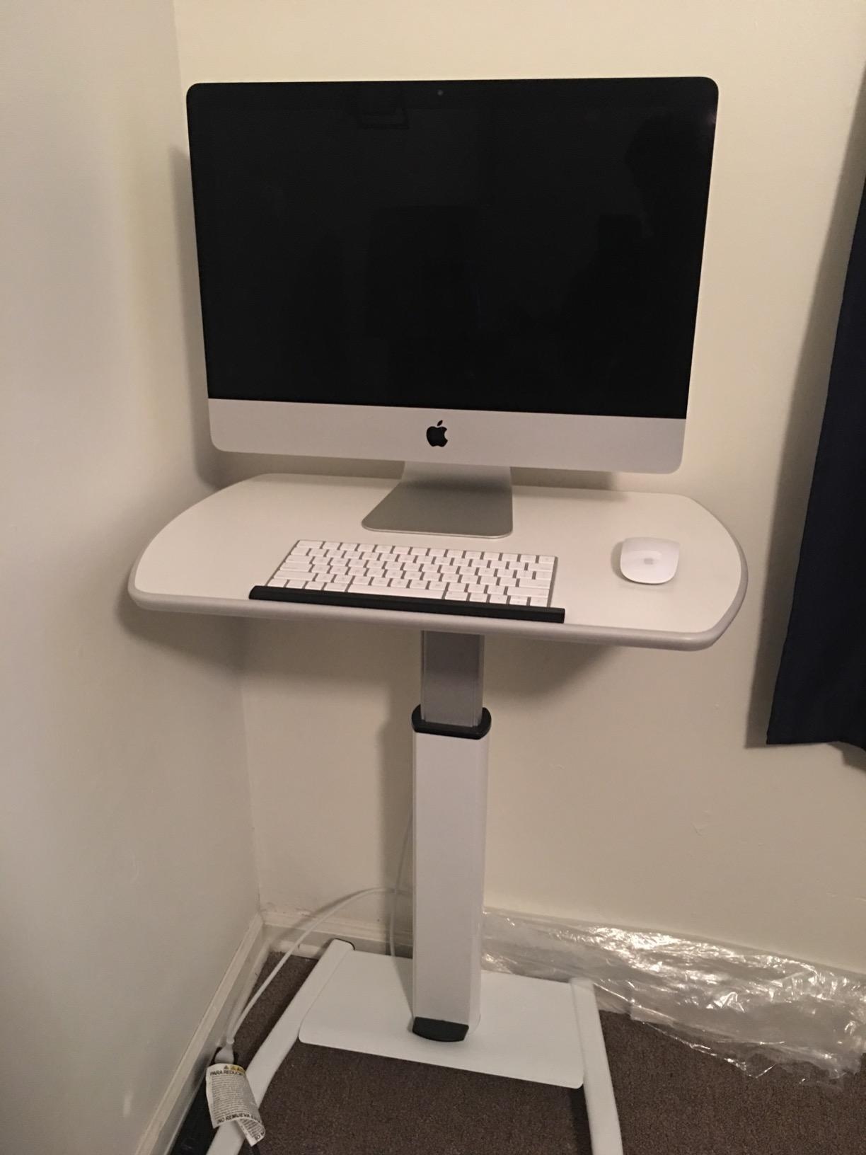 Stand Up Desk Store Pneumatic Adjustable Height Tilting Laptop Lectern Speakers Podium (Black, 25.5