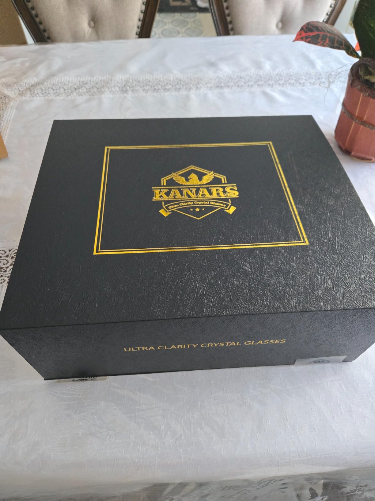 KANARS Whiskey Decanter And Glasses Set in Unique Gift Box - Original Crystal Liquor Decanter Set For Bourbon, Scotch, Vodka, Rum or Whisky, 5-Piece, Gifts for Men Dad customer photo 1