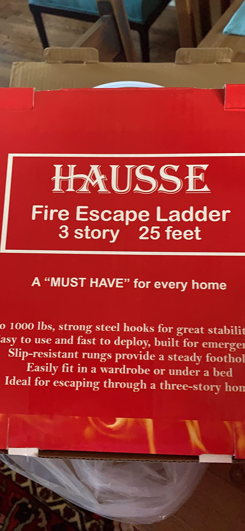 Hausse Retractable 3 Story Fire Escape Ladder, 25 Feet customer photo 2