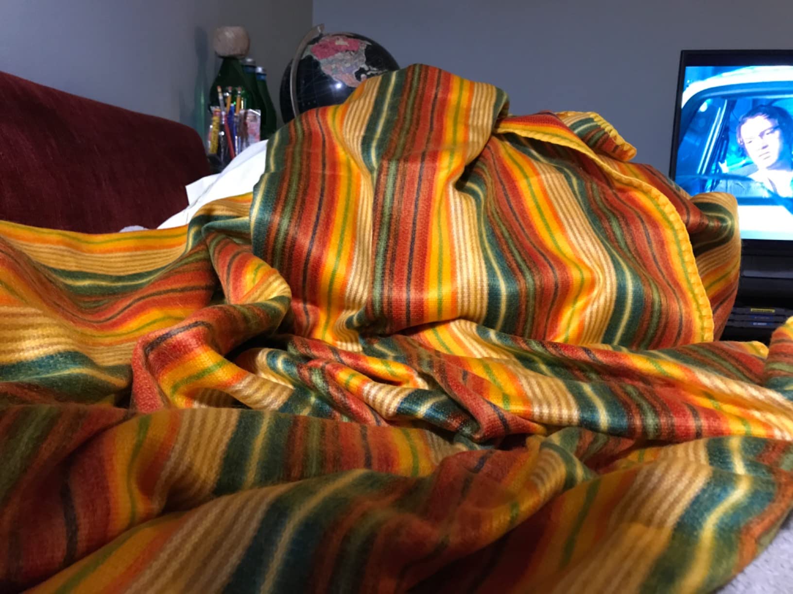 QISU Alpaca Wool Blanket Throw | Large, Beautiful, Warm, Variegated | 85 x 65 inches | Ultra-Soft, Hypoallergenic and Breathable | Non-Itchy or Scratchy Fabric (Green Variegated) customer photo 1