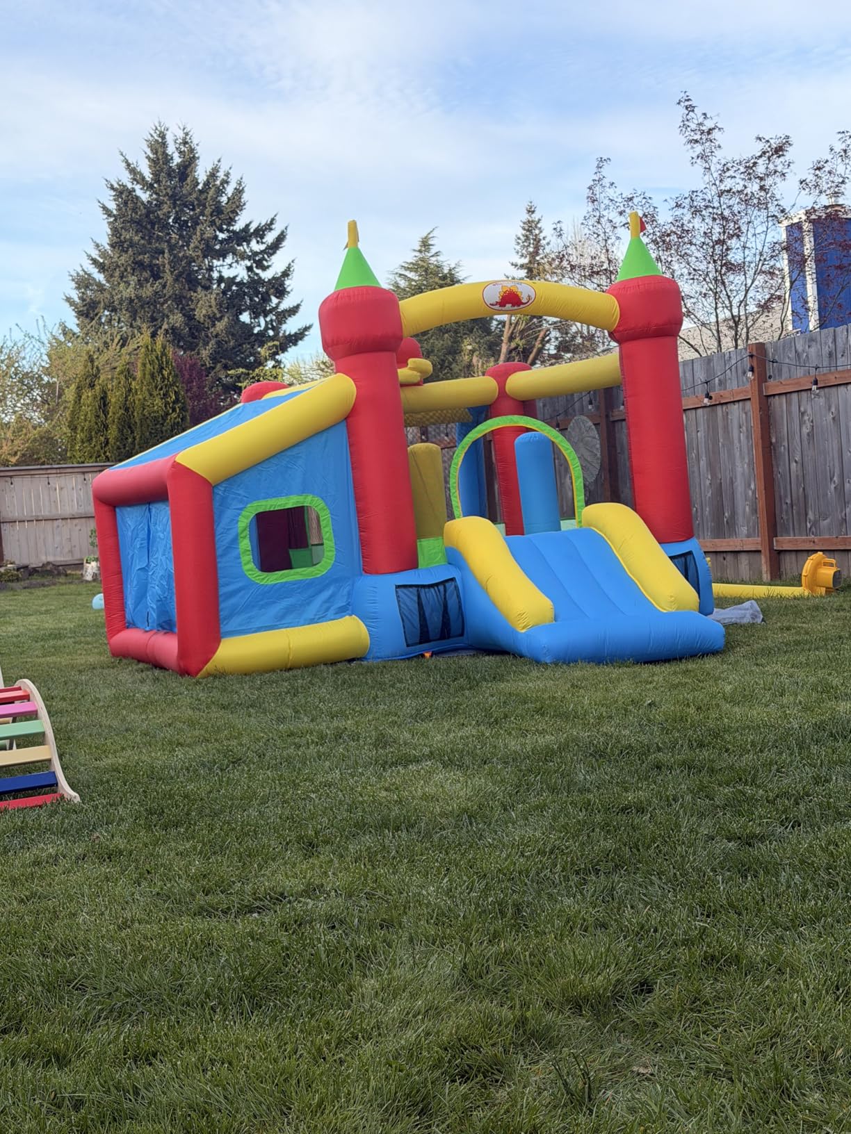 WELLFUNTIME Inflatable Bounce House,Jumping Castle Slide with Blower,Kids Bouncer with Ball Pit customer photo 1