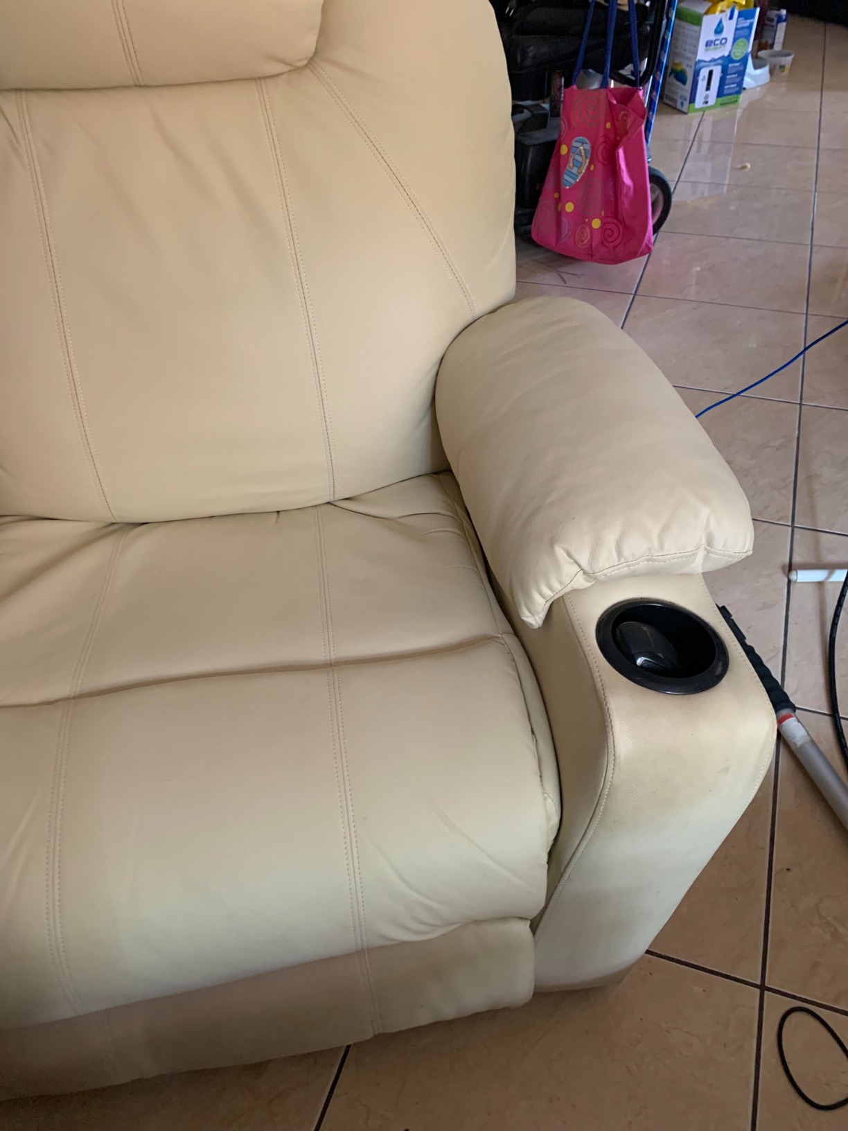 MCombo Power Lift Recliner Chair for Elderly, Heat and Massage 7040(Medium) | FSC Certified, Multiple Sizes, USB&Type C Charging Port, Cup Holders, Side Pockets, Dark Brown Faux Leather customer photo 2
