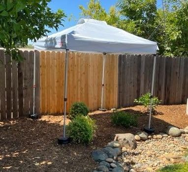 MASTERCANOPY 10x10 Durable Pop Up Canopy Tent with Roller Bag, White | One Person Setup, Outdoor Portable Canopy Instant Shelter, Vented Top, 4 Sandbags, 4 Ropes, 8 Stakes, Beach/Camping/Market customer photo 1