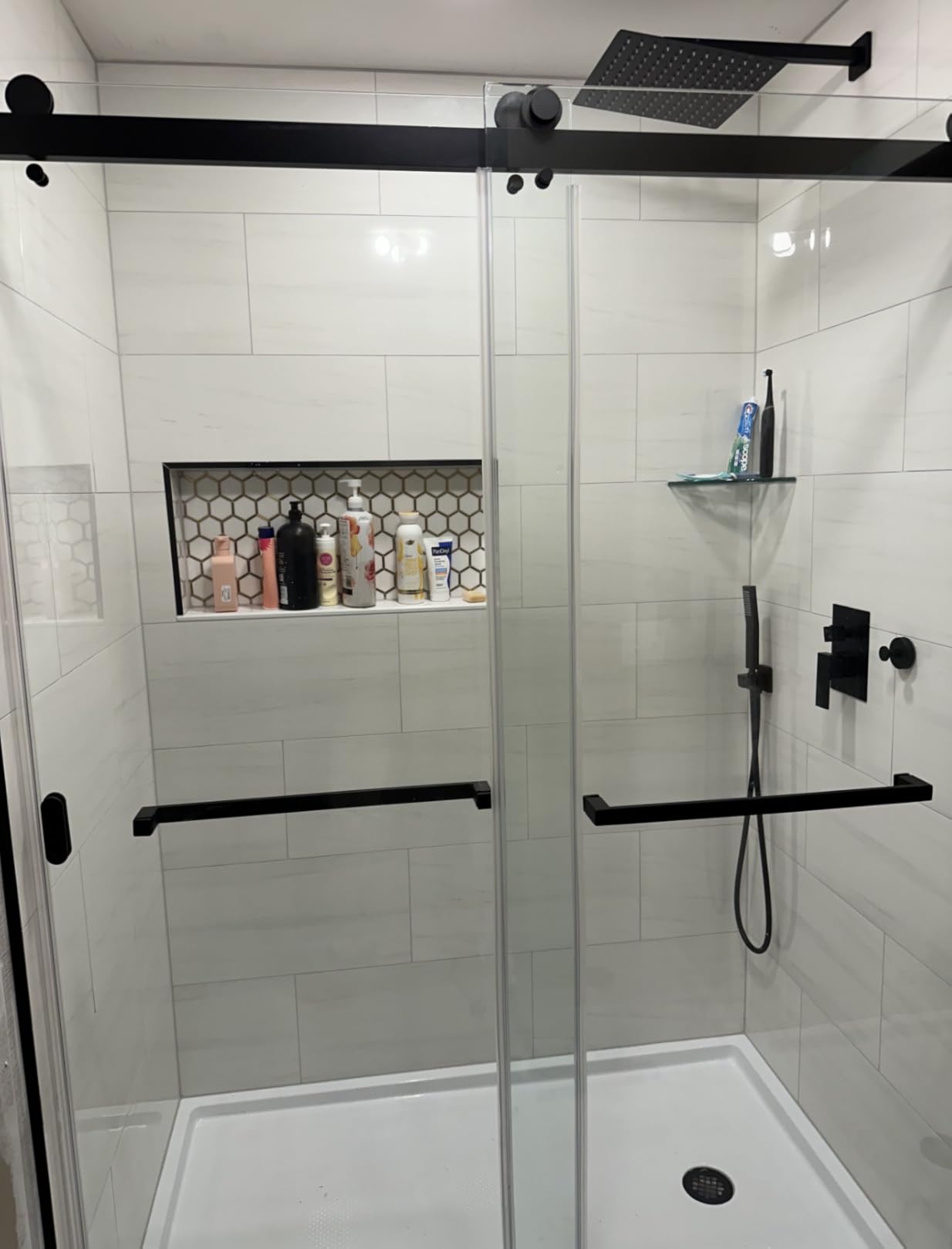 gotonovo Shower Faucet Set with Handheld Spray Matte Black,10'' Head customer photo 2