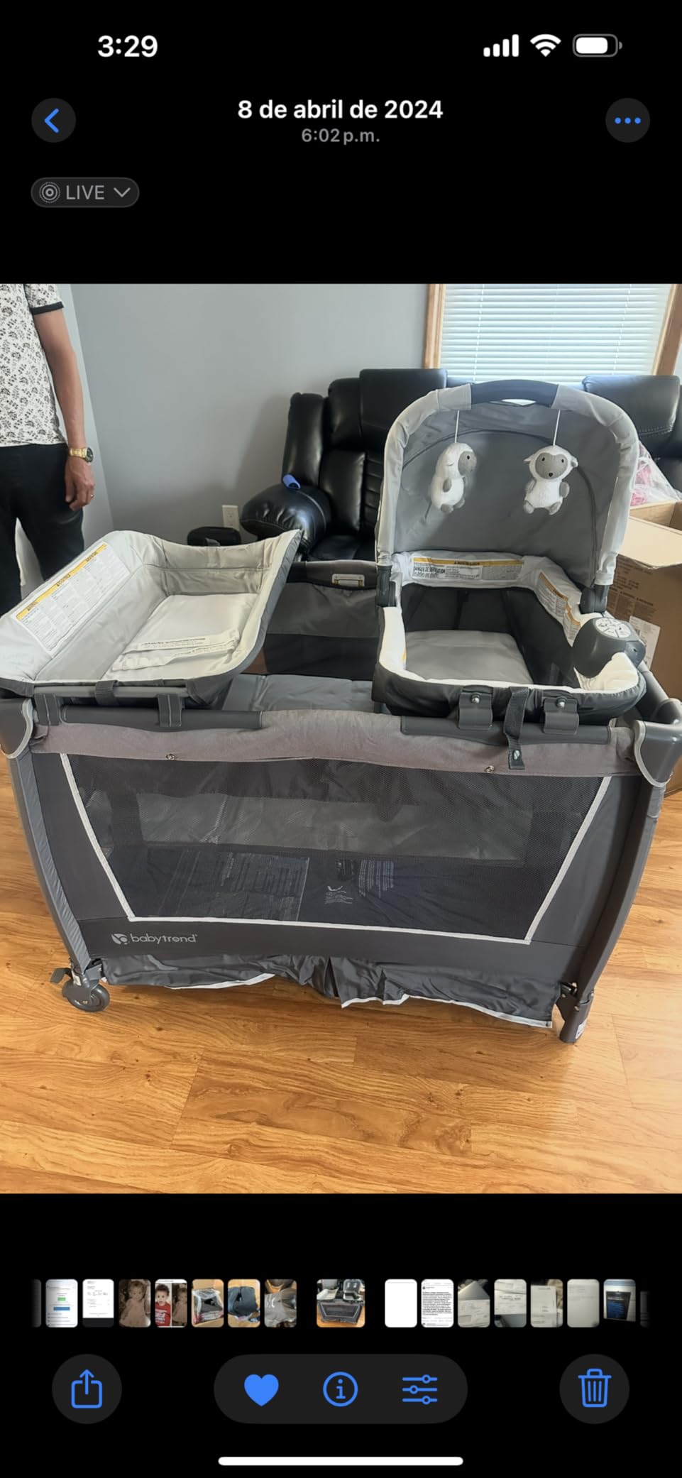 Baby Trend Retreat Nursery Center Playard, Bassinet & Storage, Robin | Portable Playard with Changing Table, Foldable and Convertible Travel Play Crib for Babies and Toddlers customer photo 2