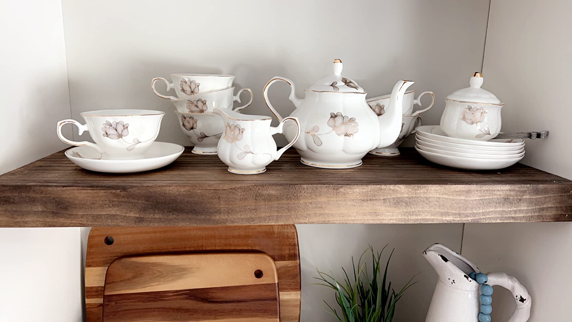 CHENP.HMC Porcelain Ceramic 22-Piece Tea Set, Teapot and Cup Set, 30.7 Ounces, for 6, Gift Sets, Tea or Coffee Lovers, Wedding, Birthday customer photo 1
