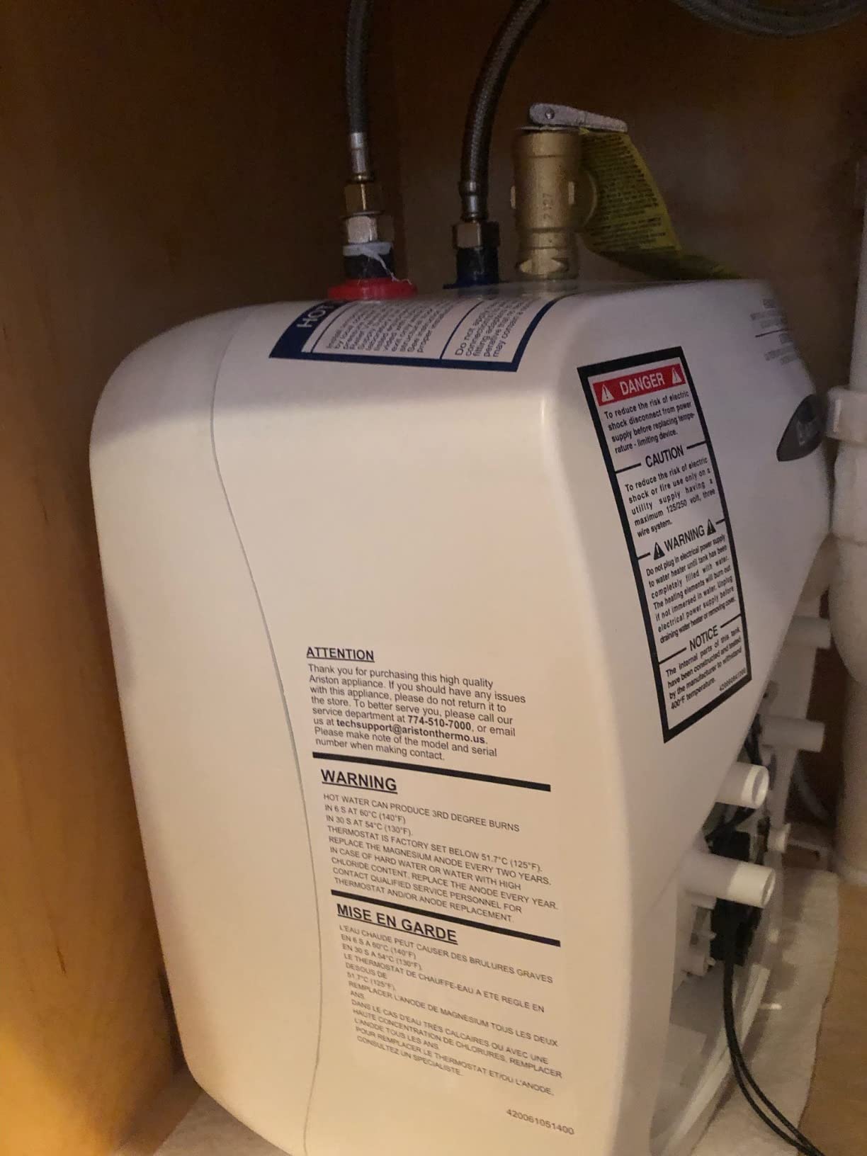 2.5 Gallon Capacity, 120-Volt – Ariston Andris Mini Tank Electric Water Heater – Heating Solution for Under Sink, RV, and Compact Spaces, Smart Boost for Versatile Heating, Simple Installation customer photo 1