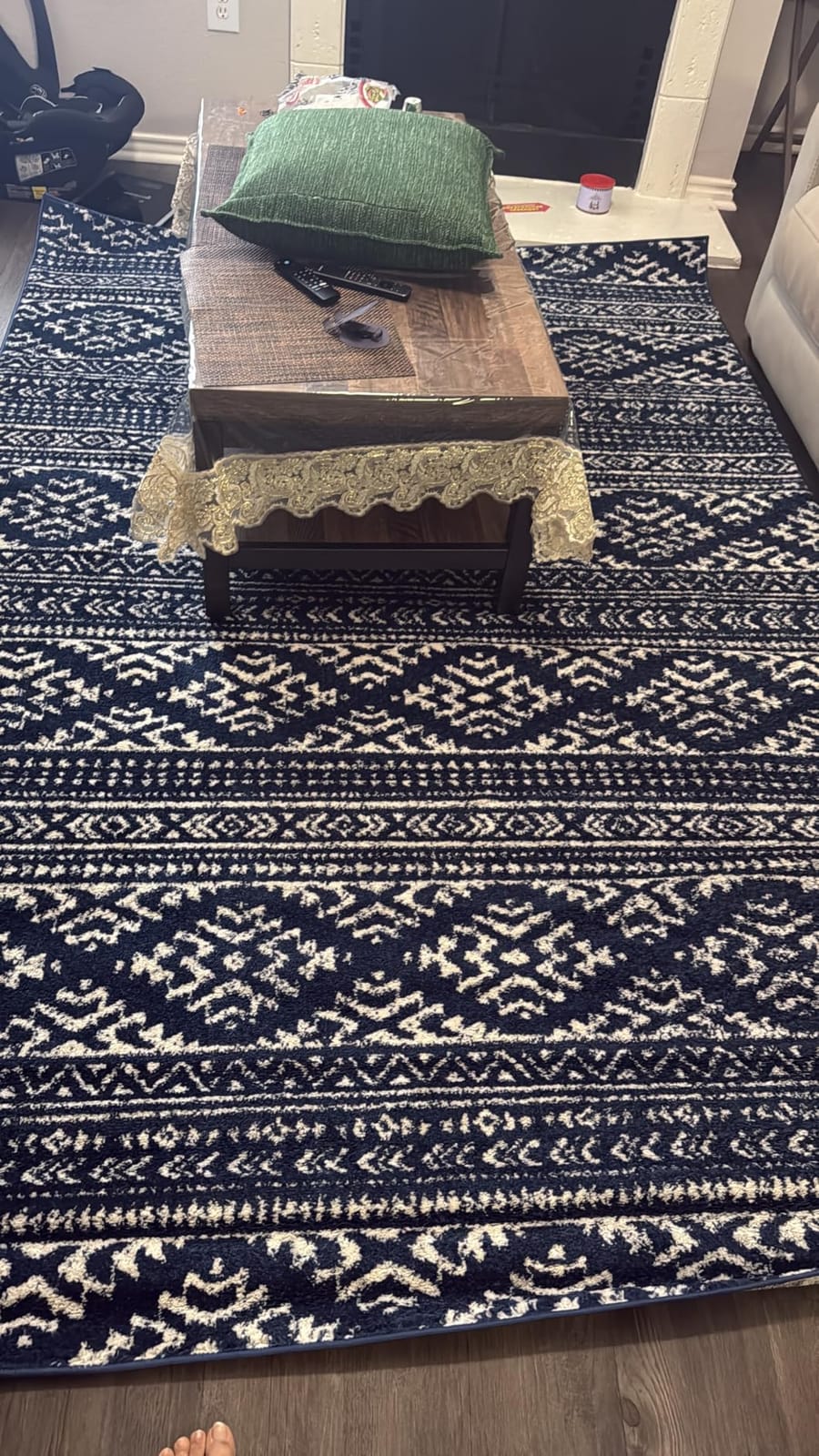 SAFAVIEH Area Rug 8x10 - Tulum Collection - Large - Ivory & Grey, Moroccan Boho Tribal Design, Non-Shedding & Easy to Clean, Ideal for Living Room, Bedroom, Dining Space (TUL272A) customer photo 1