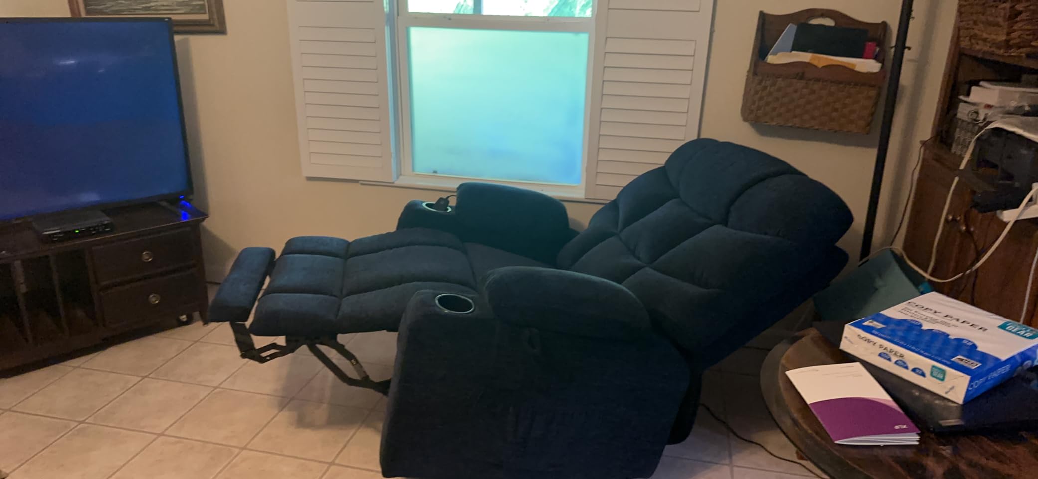 MCombo Power Lift Recliner for Elderly, Fabric 7287 (Dark Gray, Medium) customer photo 2