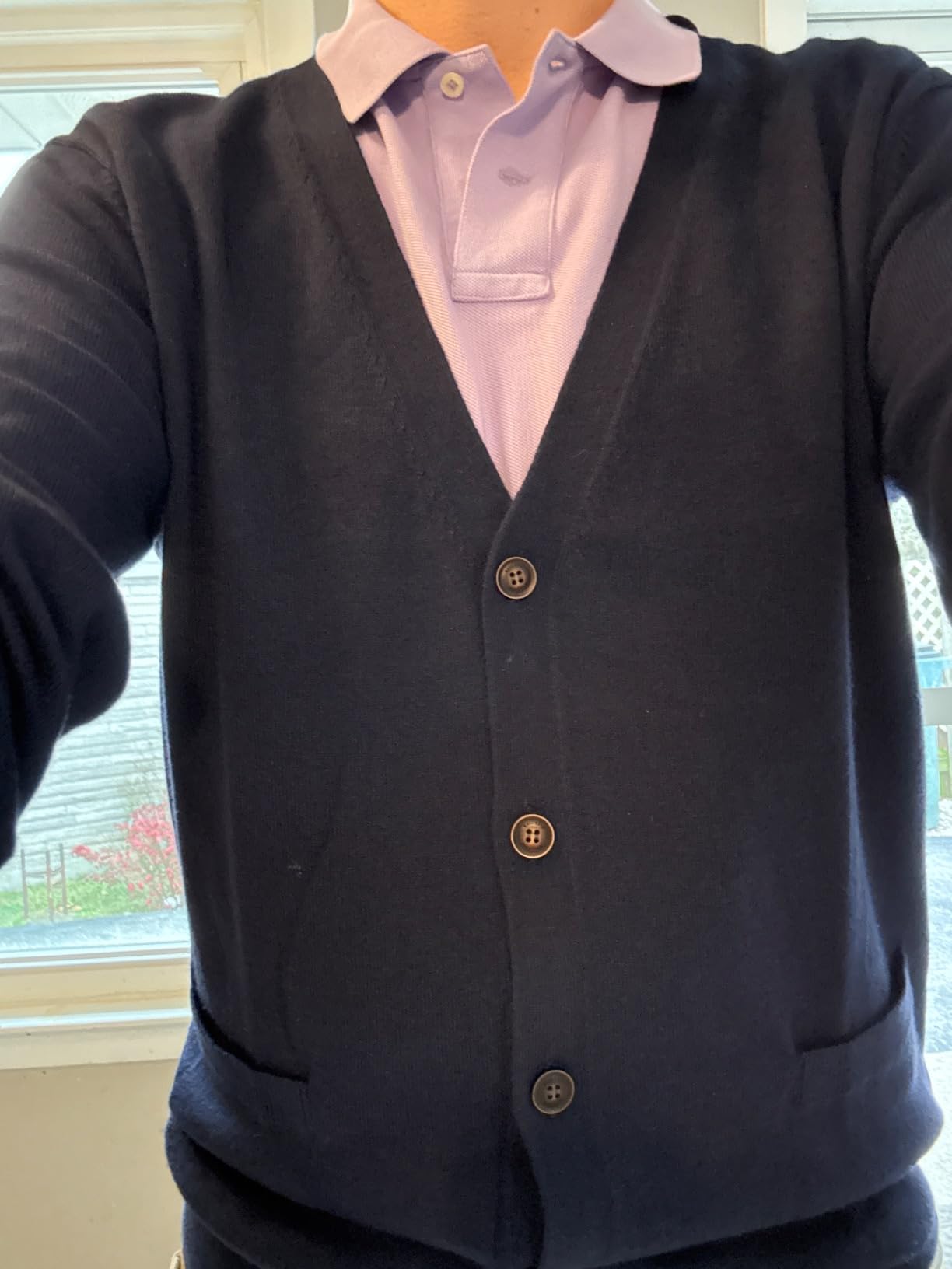 Kallspin Men's Cardigan Sweaters Wool Blend V Neck Button Down Sweaters with Pockets customer photo 2
