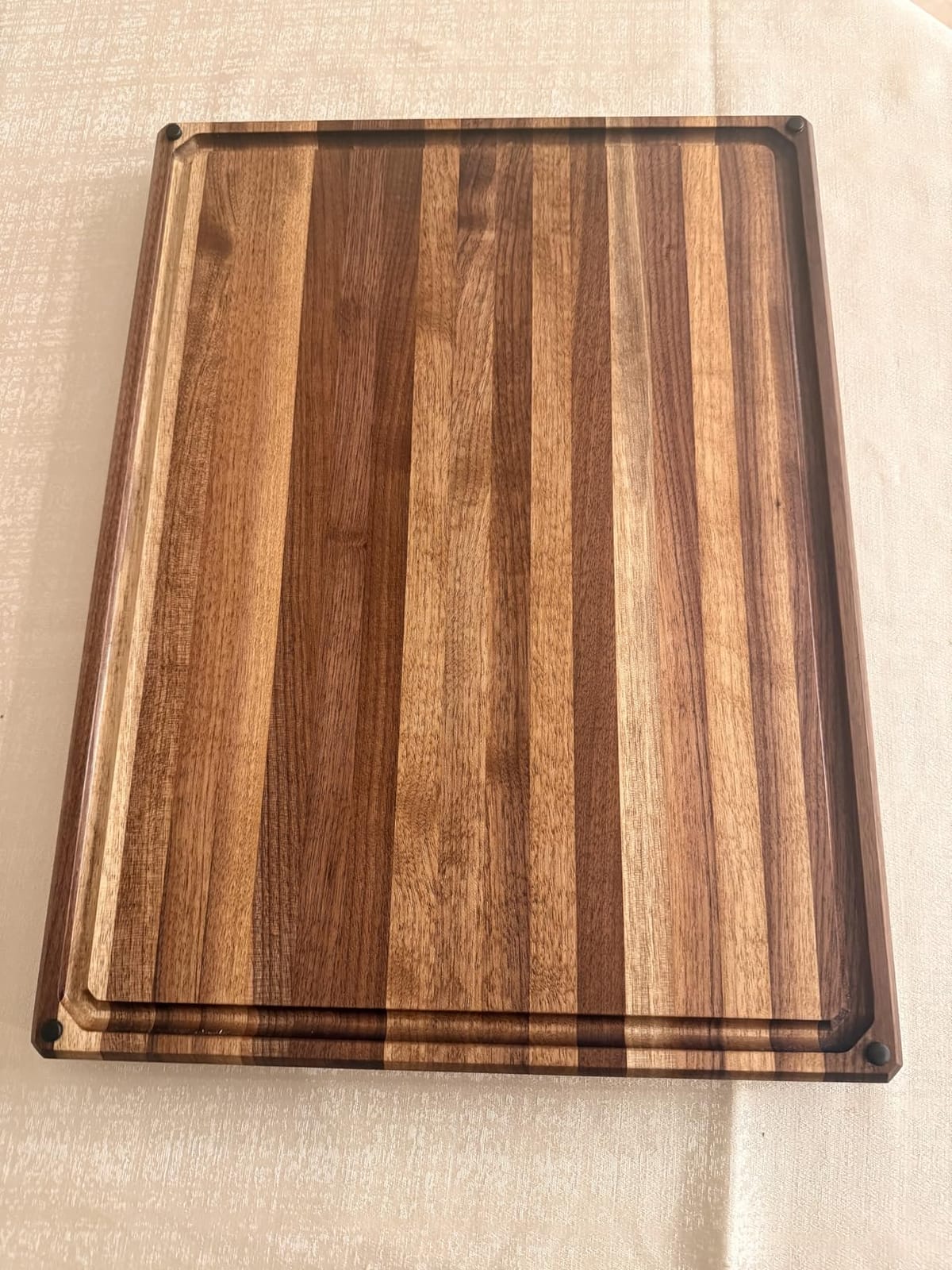 Sonder Los Angeles Alfred Cutting Board, End Grain Walnut, 17x13x1.5 in | Made in USA, Non-toxic, Non-Slip Feet, Juice Groove & Sorting Compartments, Built-in Handles, Gift Box Included, 7.5 lbs customer photo 2