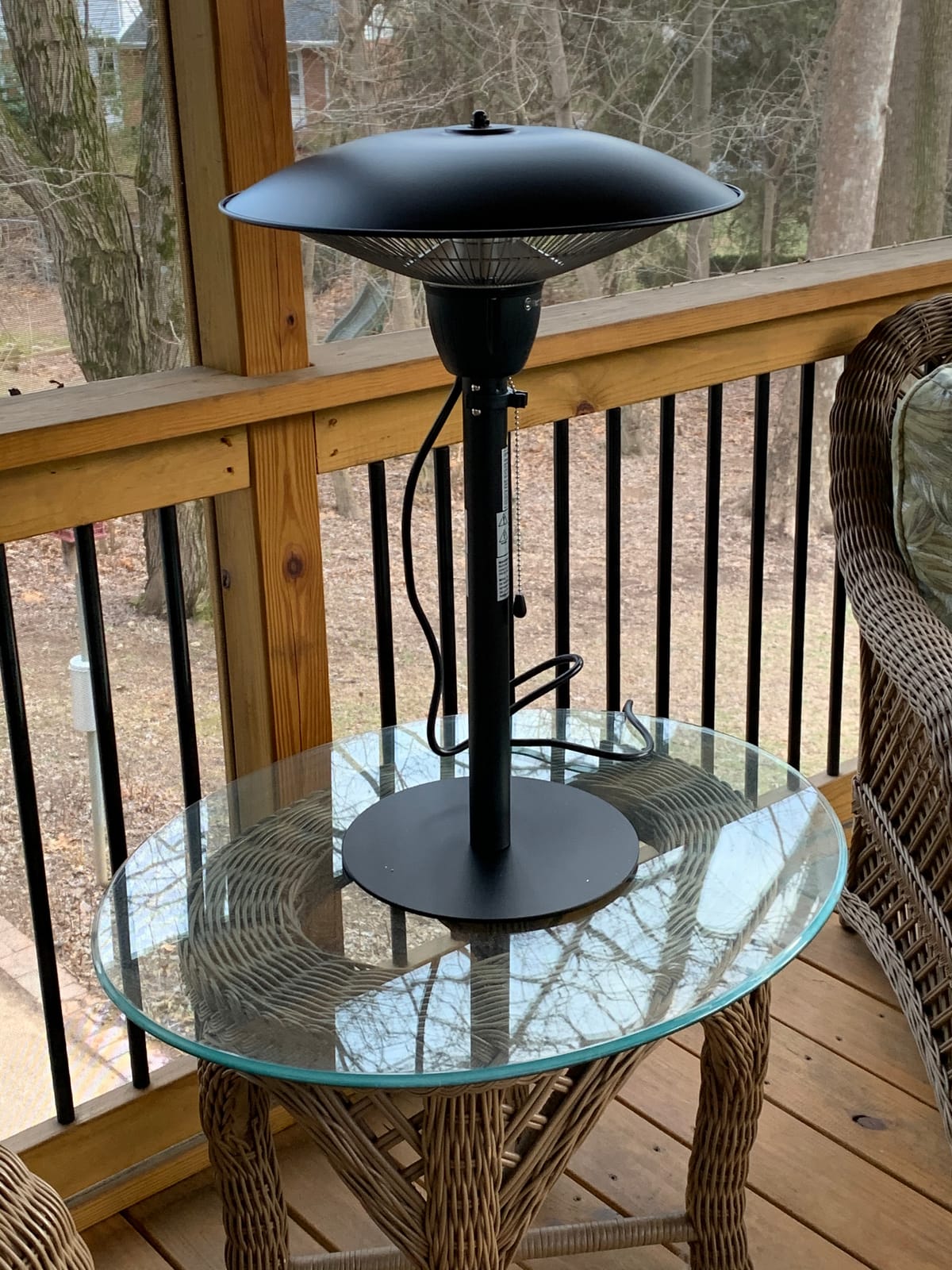 Westinghouse Table Top Outdoor Electric Patio Heater with Aluminum Reflector, Water Resistant, Auto Shut Off Tip Over Switch & Overheat Protection, Infrared Heater for Balcony, Backyard, Deck, & More customer photo 1