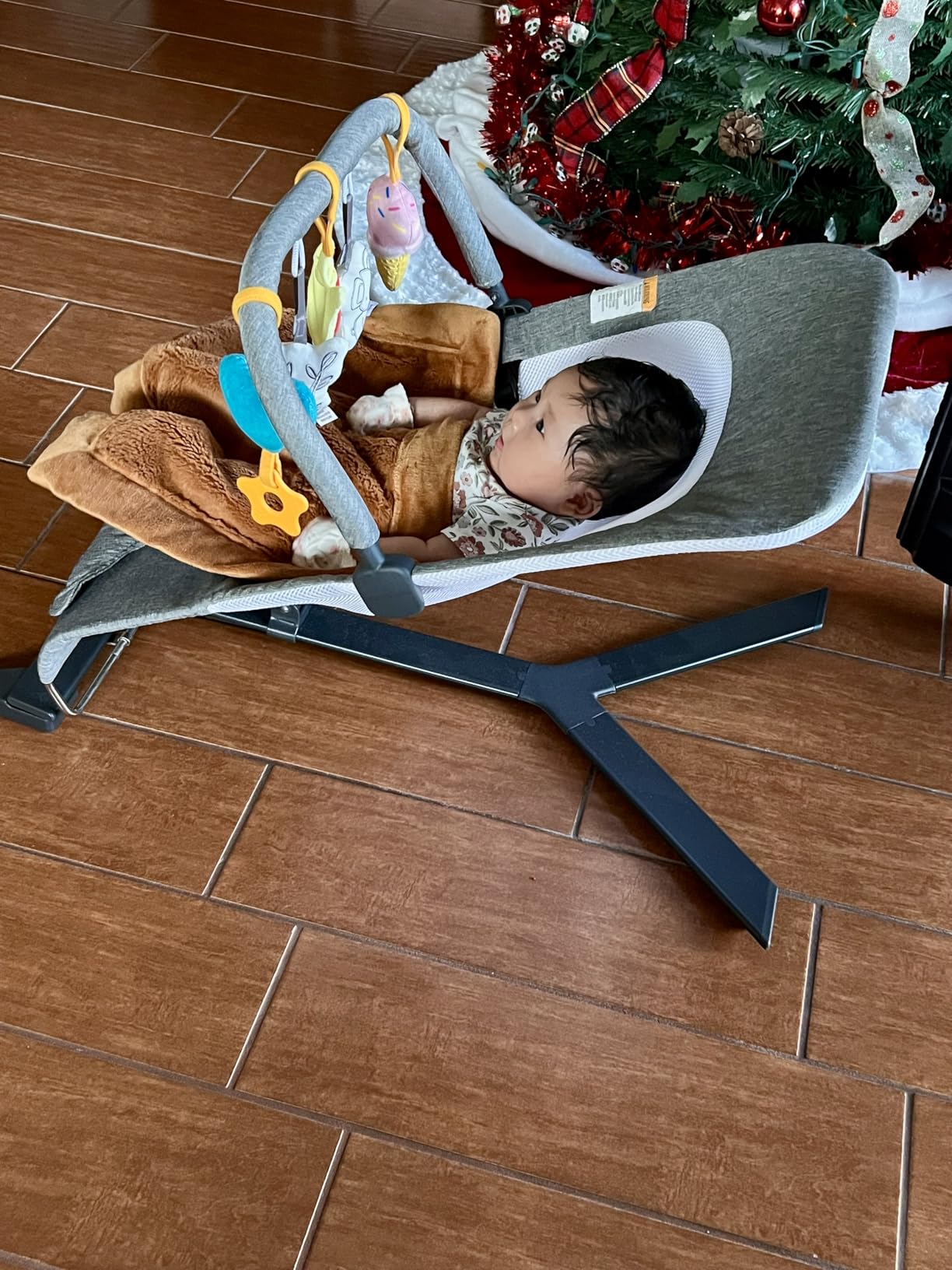 Baby Delight Alpine Deluxe Portable Bouncer | Infant | 0-6 months | Charcoal Tweed customer photo 2