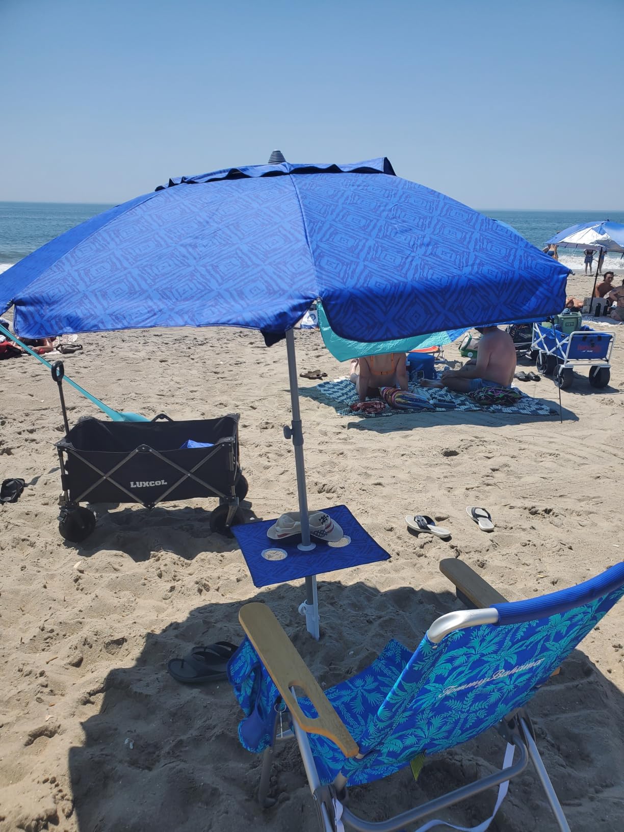 AMMSUN Beach Umbrellas for Sand Heavy Duty Wind Portable, 6.5ft | Sand Anchor, UV 50+ Protection, Includes Carry Bag, Push Button Tilt, Lightweight, Easy Setup customer photo 2
