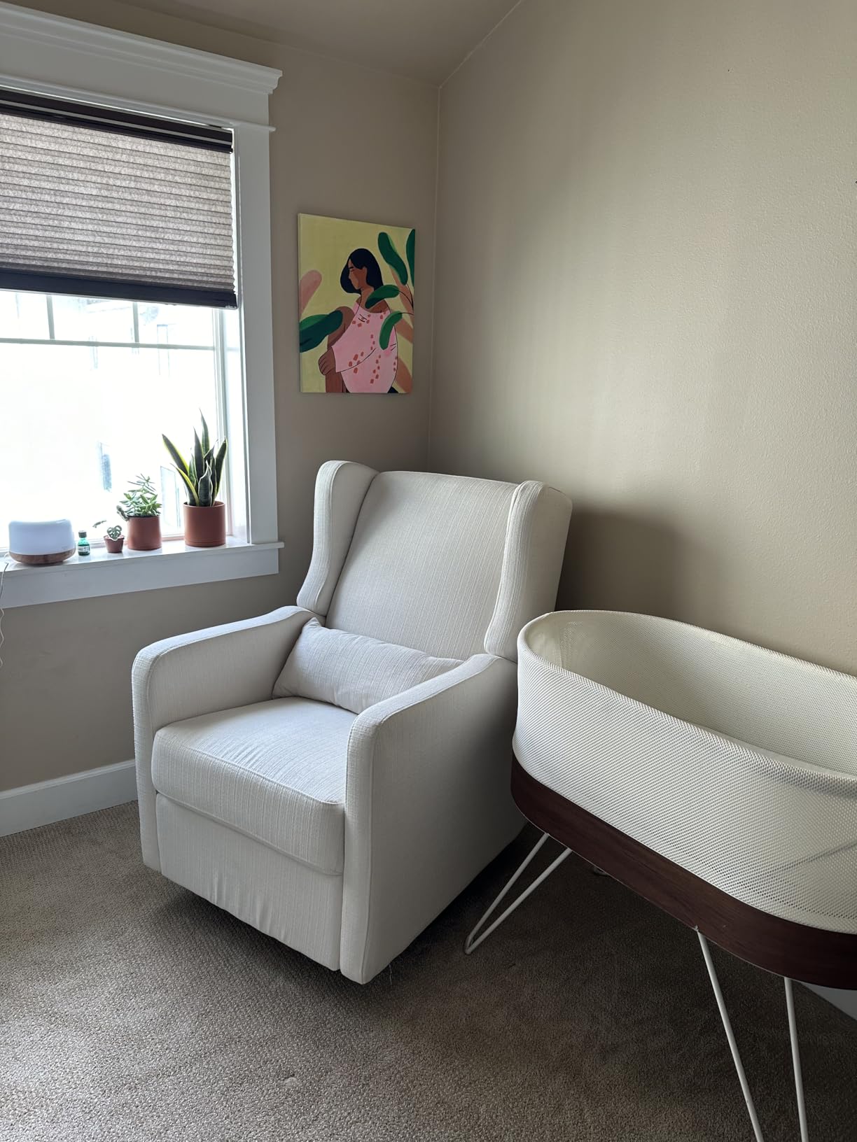 Carter's by DaVinci Arlo Recliner, Cozy Cream | Glider Recliner Nursery Chair w/ 360° Swivel - GREENGUARD Gold & FSC Certified Glider Rocking Chair customer photo 2