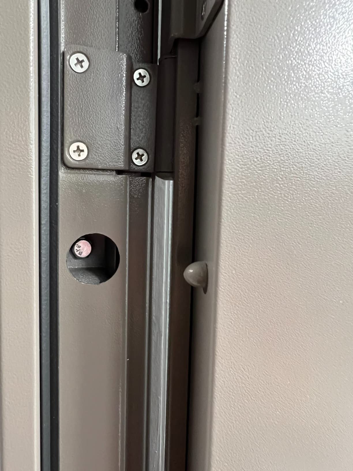 VIZ-PRO Quick Mount Steel Security Door with Frame and Hardware, Gray Right Side-Hinged Inward, 39 9/16