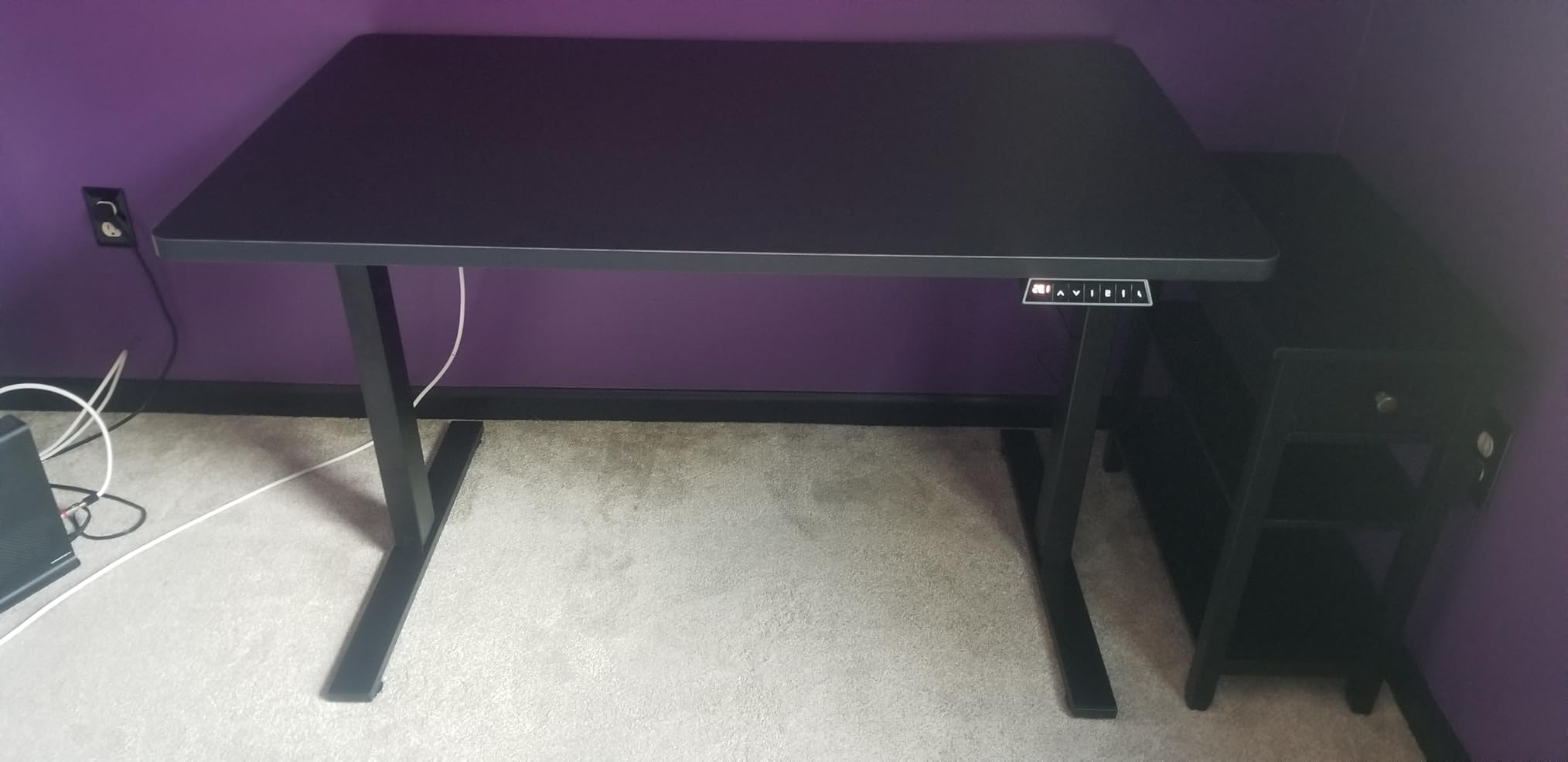FLEXISPOT EN1 One-Piece Standing Desk, Electric Adjustable with 4 Memory Presets, 176 LBS Capacity, Stable & Quiet, Seamless Desktop for Home Office & Dual Monitors, 55