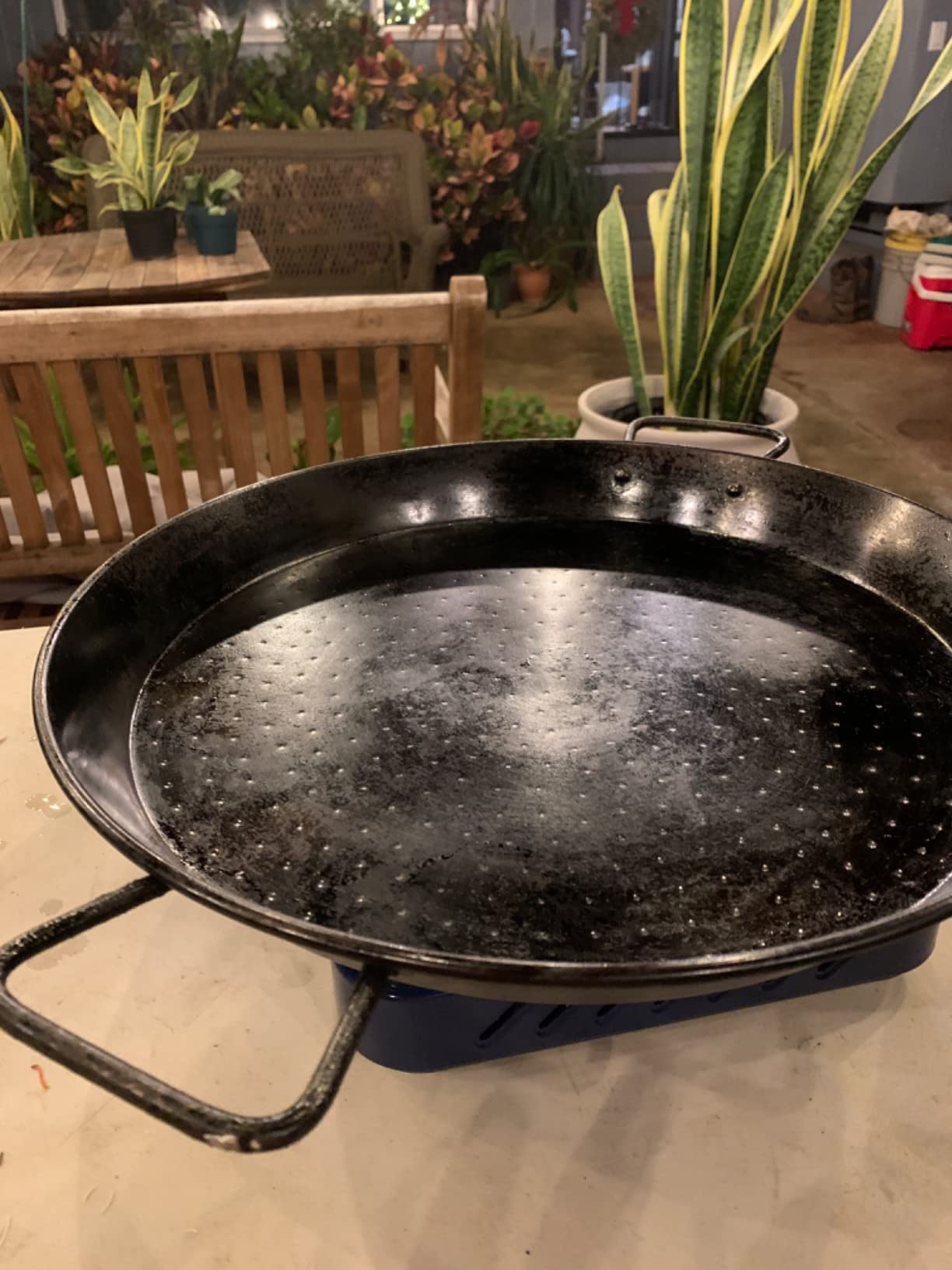 Machika 13 inch Carbon Steel Paella Pan, 34cm Polished Steel Large Skillet From Spain, Great for Paella Parties Indoors, Outdoors, Camping & More, Imported Spanish Paellera, Made by Garcima customer photo 2