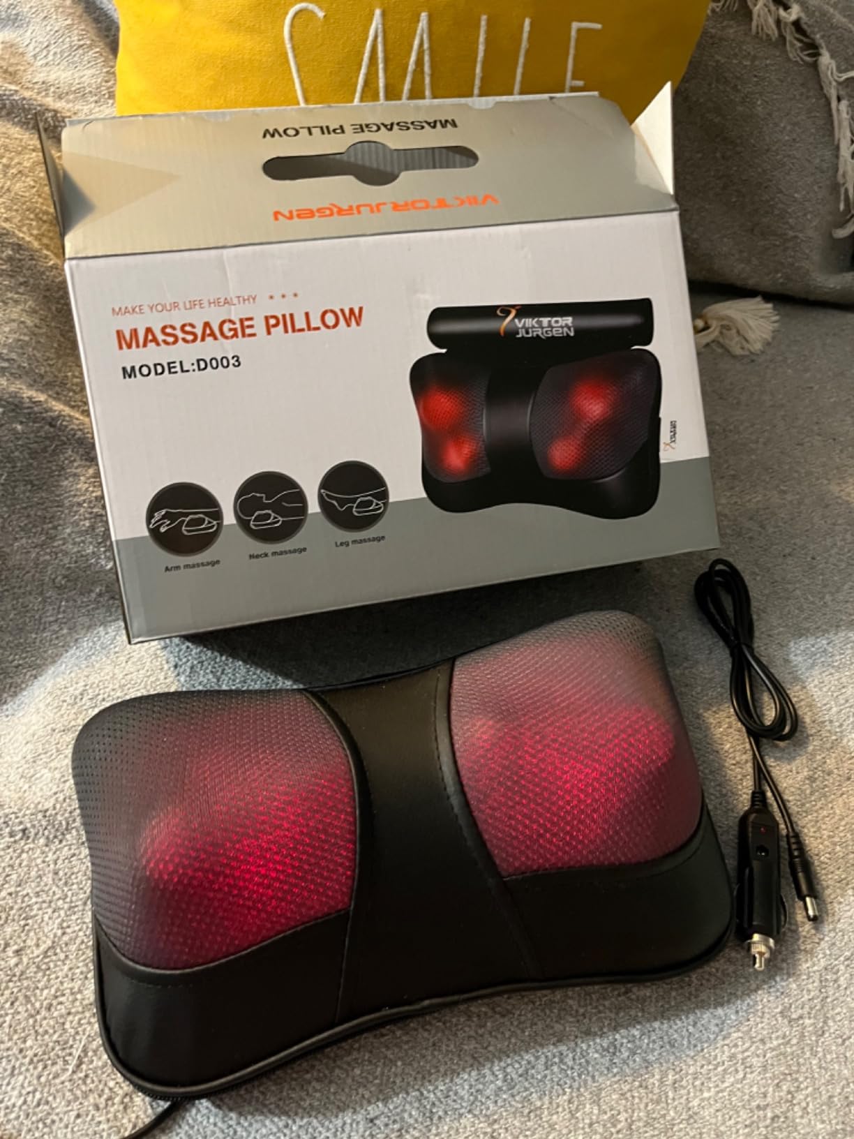 VIKTOR JURGEN Shiatsu Back Massager with Heat, Deep Tissue for Pain Relief customer photo 1