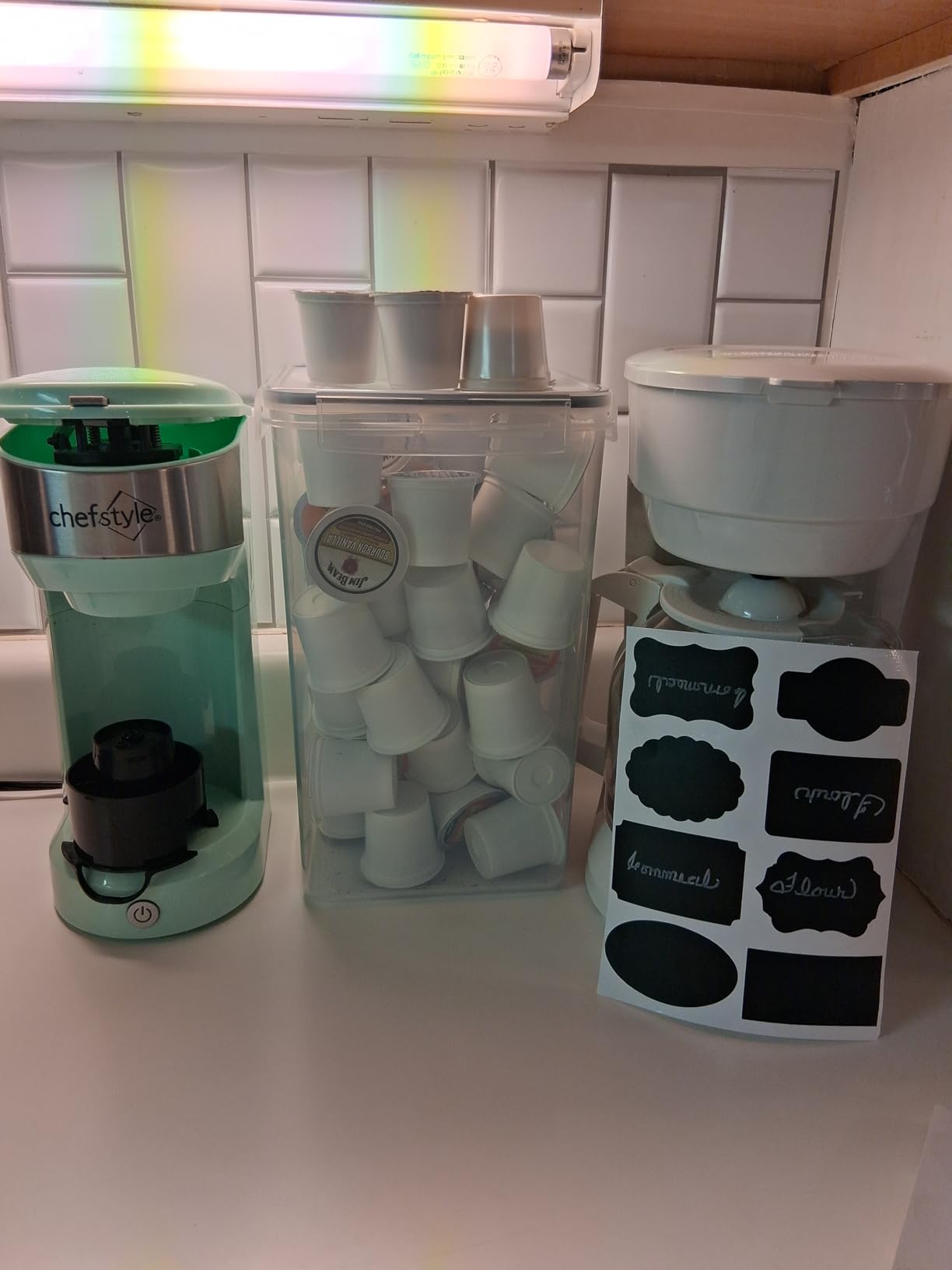 Vtopmart 4 PCS Large Food Storage Containers 5.2L / 175oz, 4 Pieces BPA Free Plastic Airtight Canisters for Flour, Sugar, Baking Supplies, Rice with Lids, 4 Measuring Cups and 24 Labels, Black customer photo 2