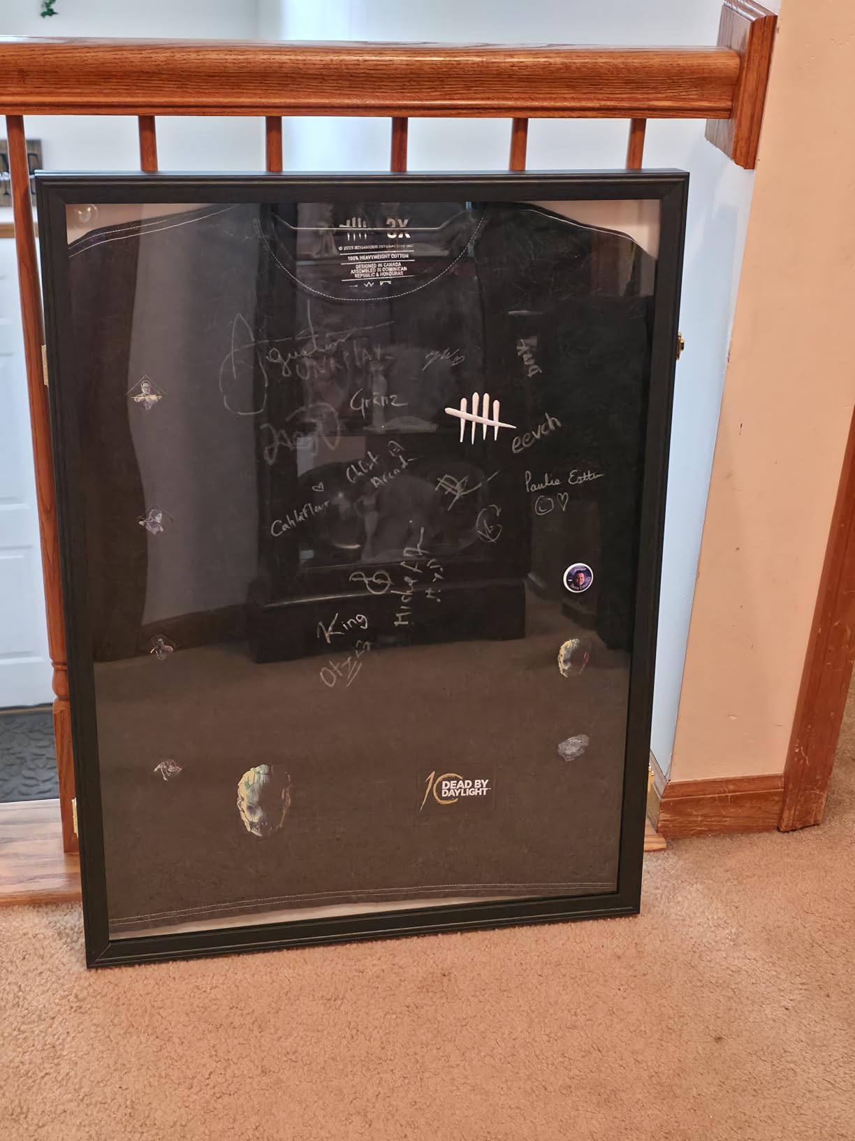 IHEIPYE Jersey Display Frame Case Lockable, Large Sport Jersey Shadow Box with UV Protection Acrylic and Hanger for Baseball Basketball Football Soccer Hockey Shirt and Uniform,Black customer photo 1