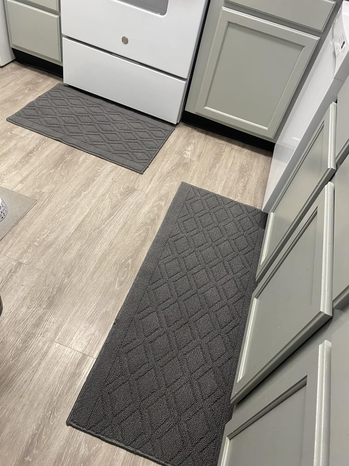 COSY HOMEER 48x20Inch/30X20Inch Kitchen Rug Mats,Grey customer photo 2
