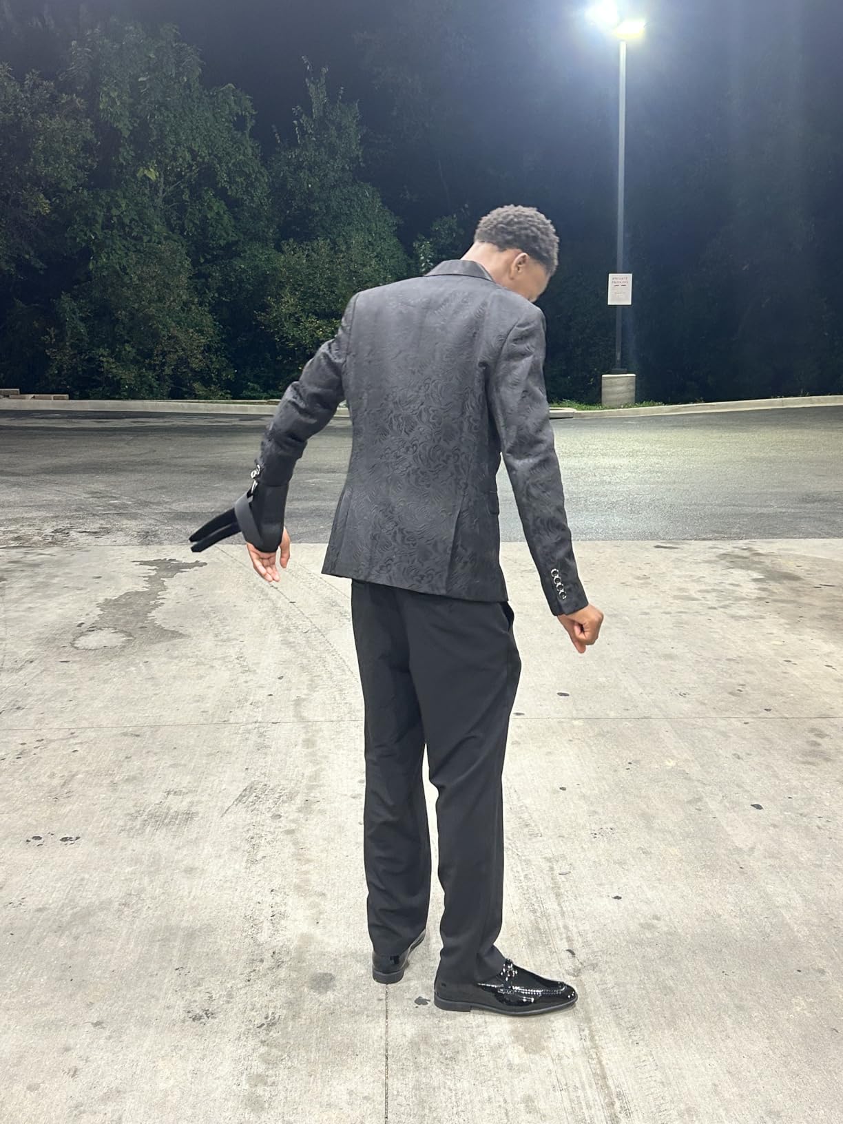 Men's 3 Piece Luxury Tuxedo Set, One Button Jacquard Slim Fit Shawl Lapel Jacket Vest & Pants, Premium Tuxedo for Men customer photo 2